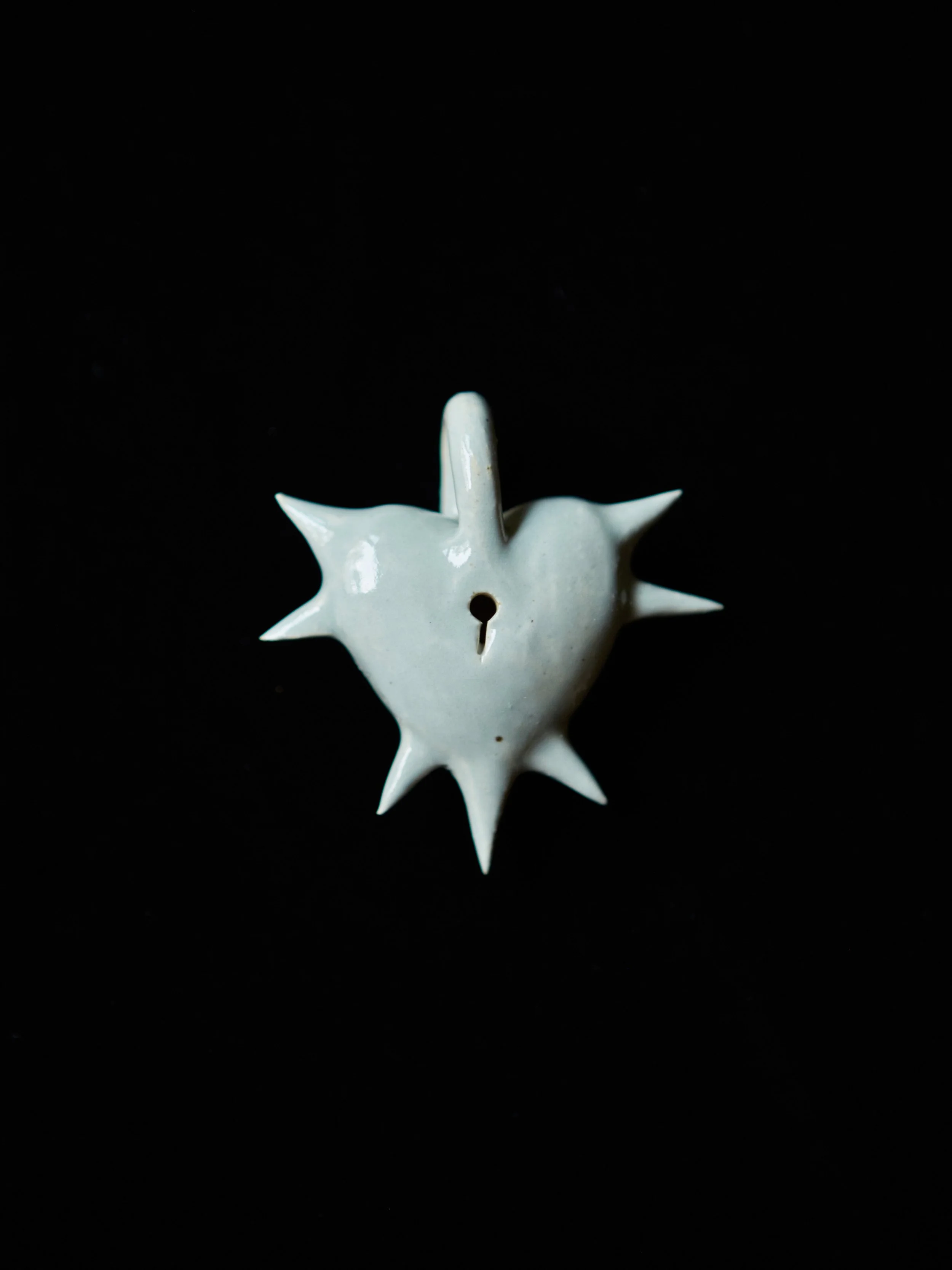 Spiked Ceramic Heart Pendant I