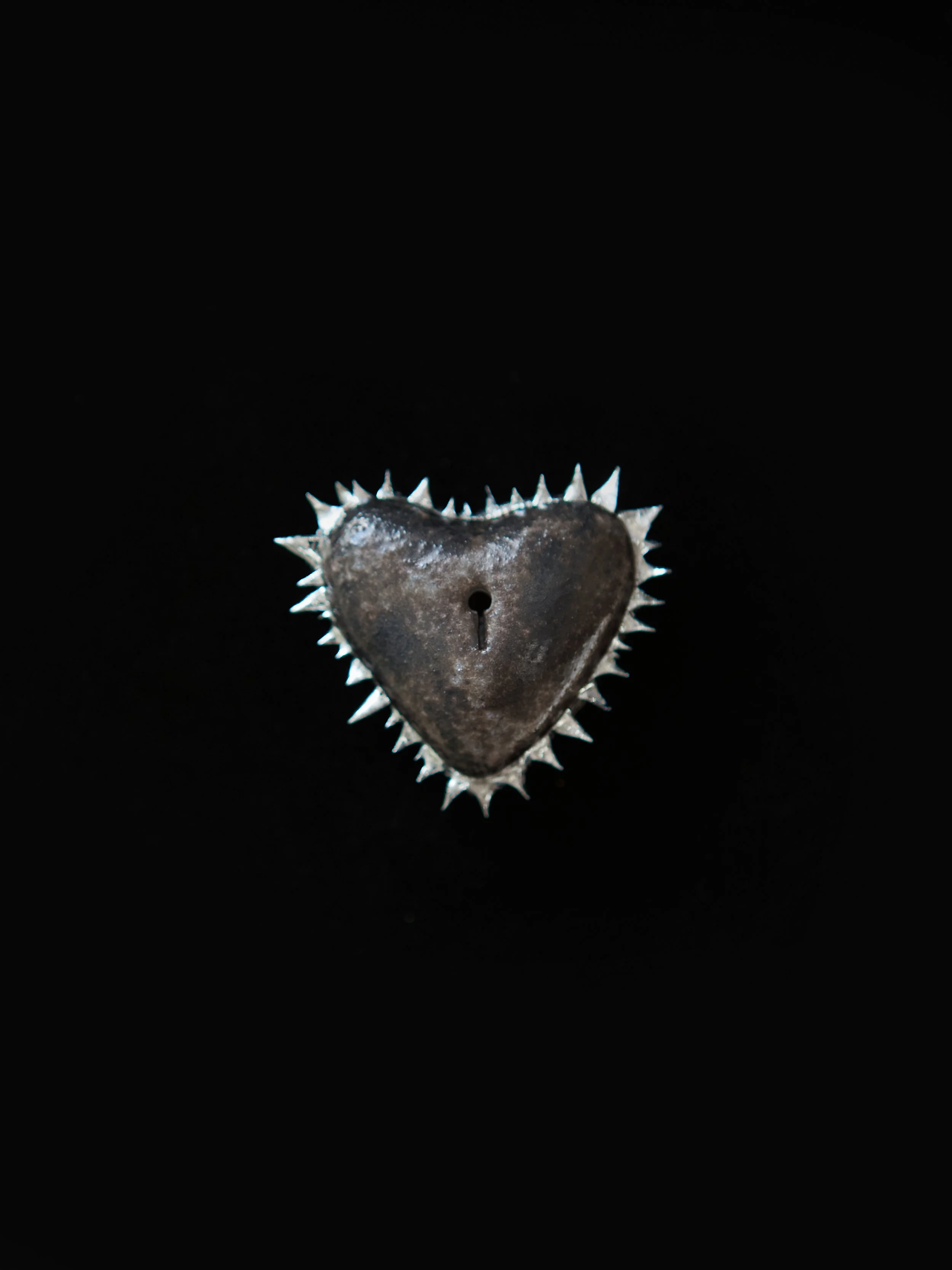 Pewter Spiked Heart Amulet