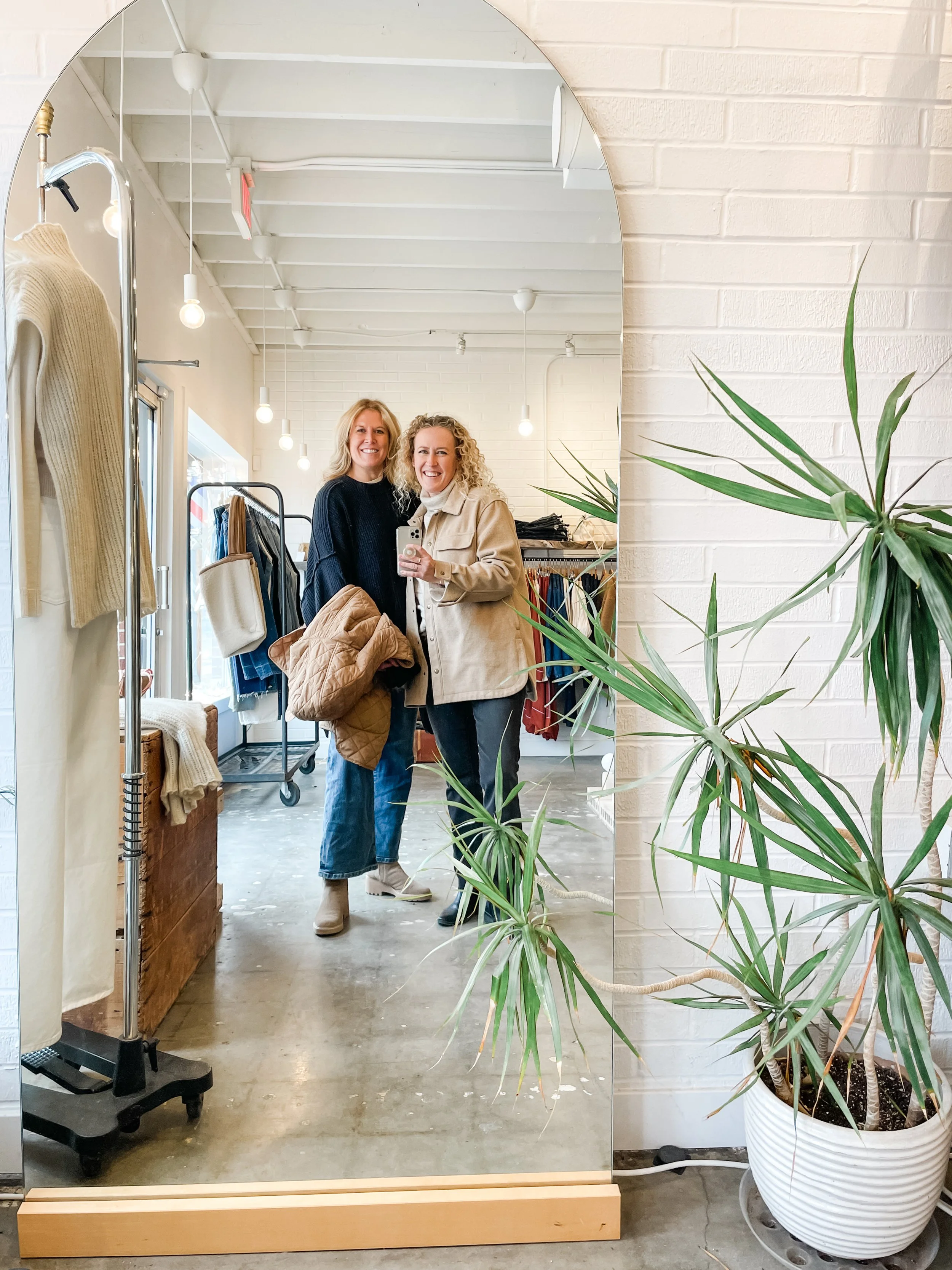 shopping with my sister at Preservation clothing shop