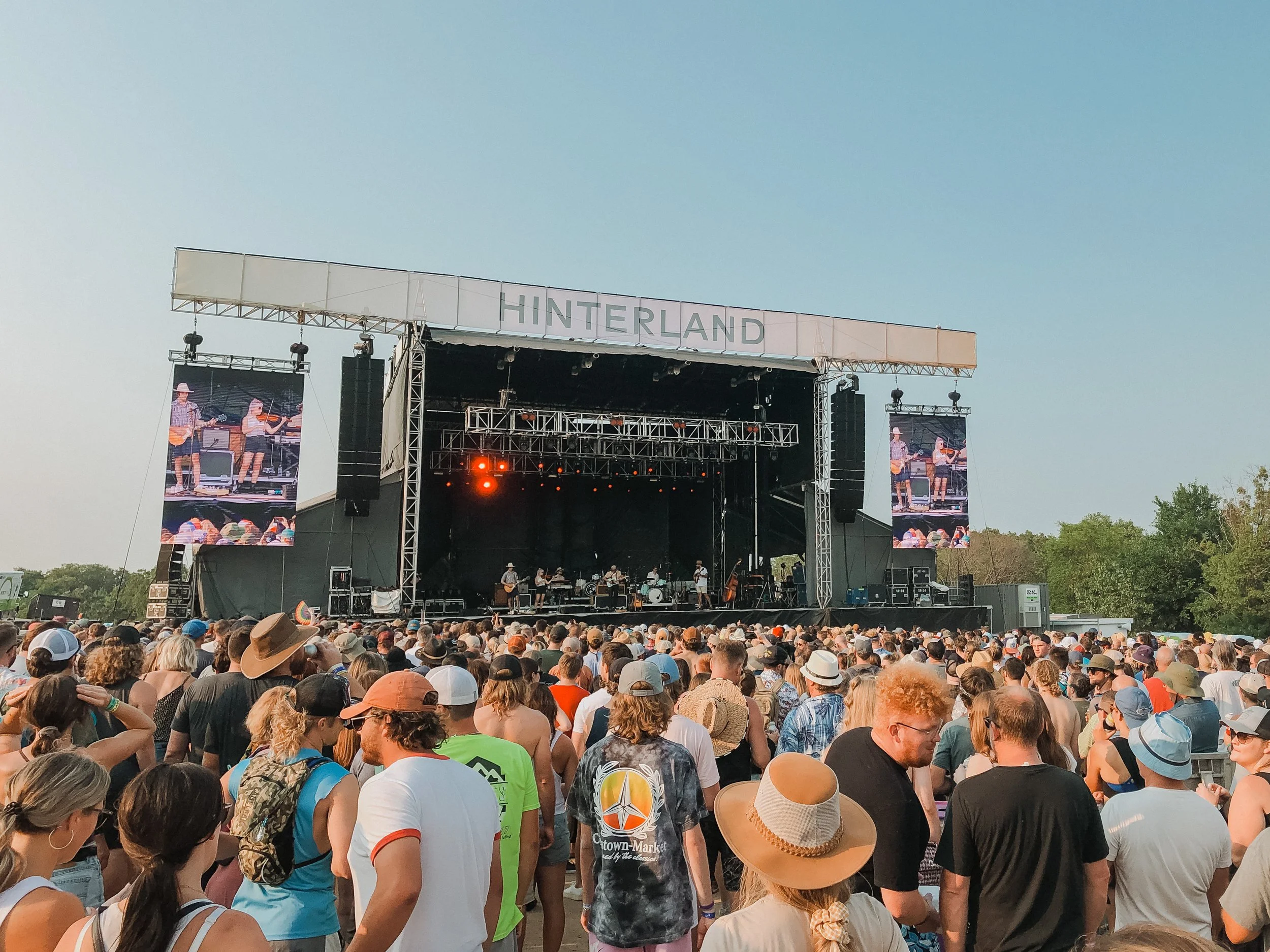 large crowd facing stage at Hinterland music festival
