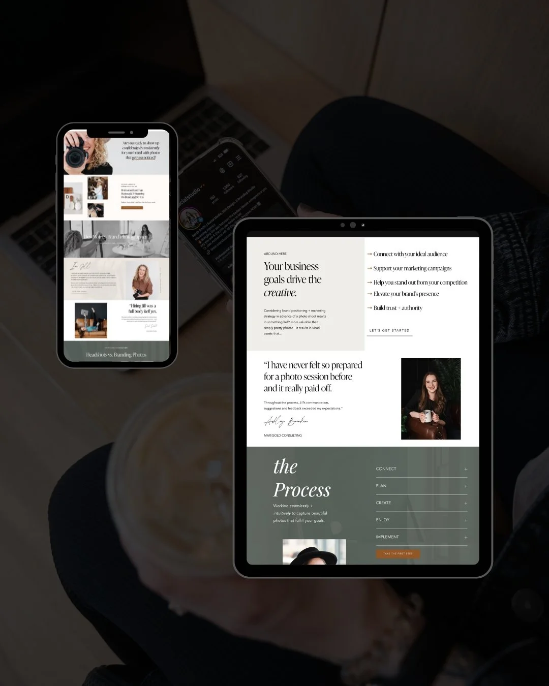 Tech mockups of website for Jill Neil Photography