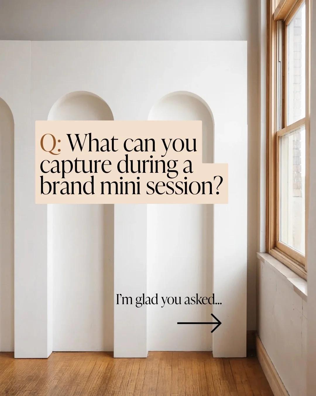 Details for my Branding + Headshot Mini Sessions will be emailed to my waitlist on Sunday evening! 🙌

Curious what we can capture during a Brand Mini Session? 

We typically have time for two outfits and 2-3 scenes. Scenes could focus on capturing y