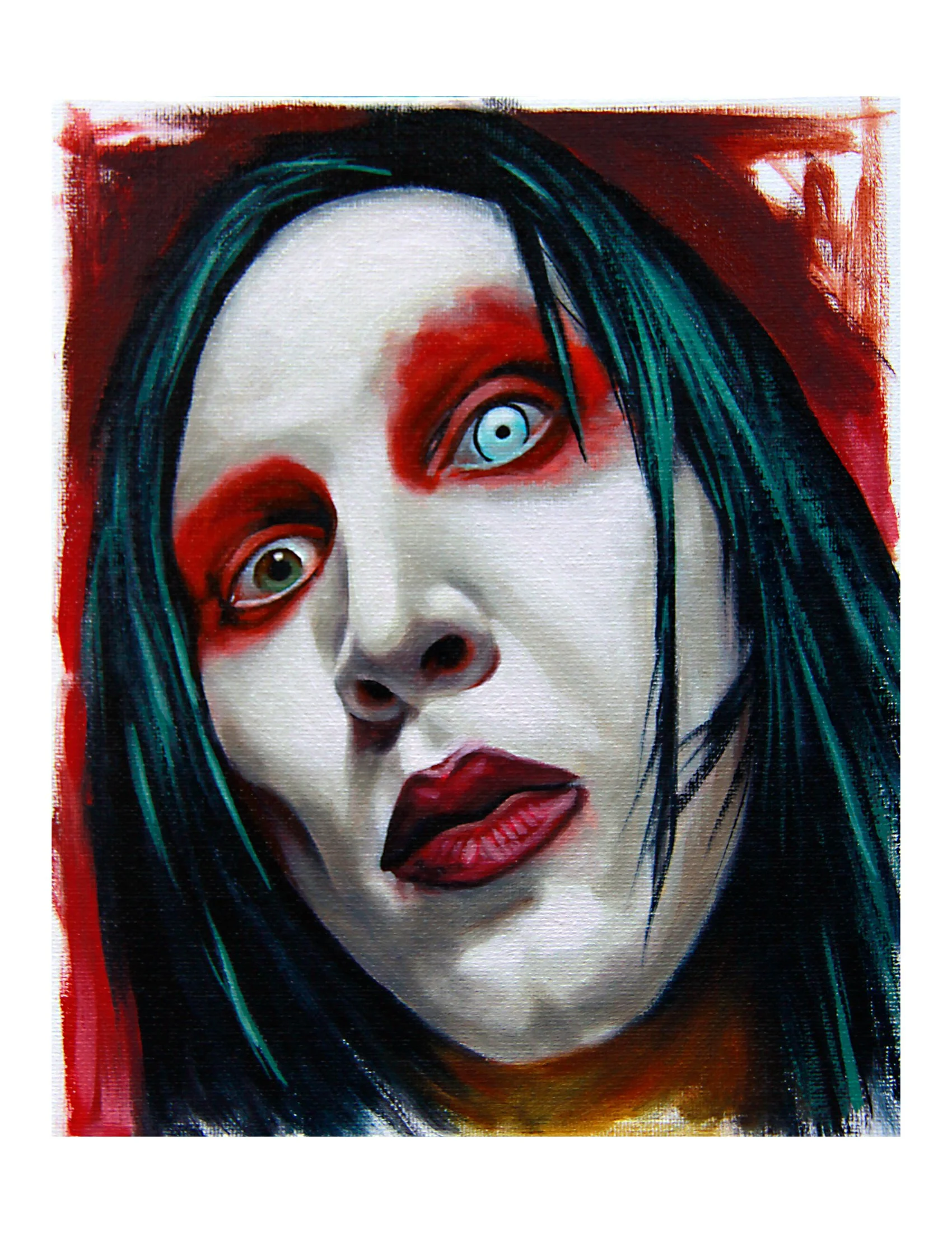 Canman-Marilyn Manson- 9" x 12"-Oil on canvas.