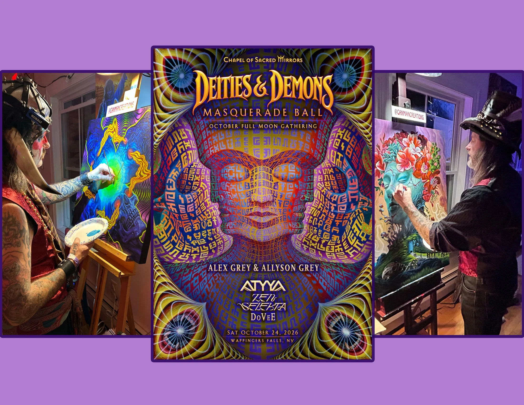 Canman live painting at Chapel of Sacred Mirrors CoSM Deities and Demons Masquerade Ball in Wappingers Falls New York October 24 2026