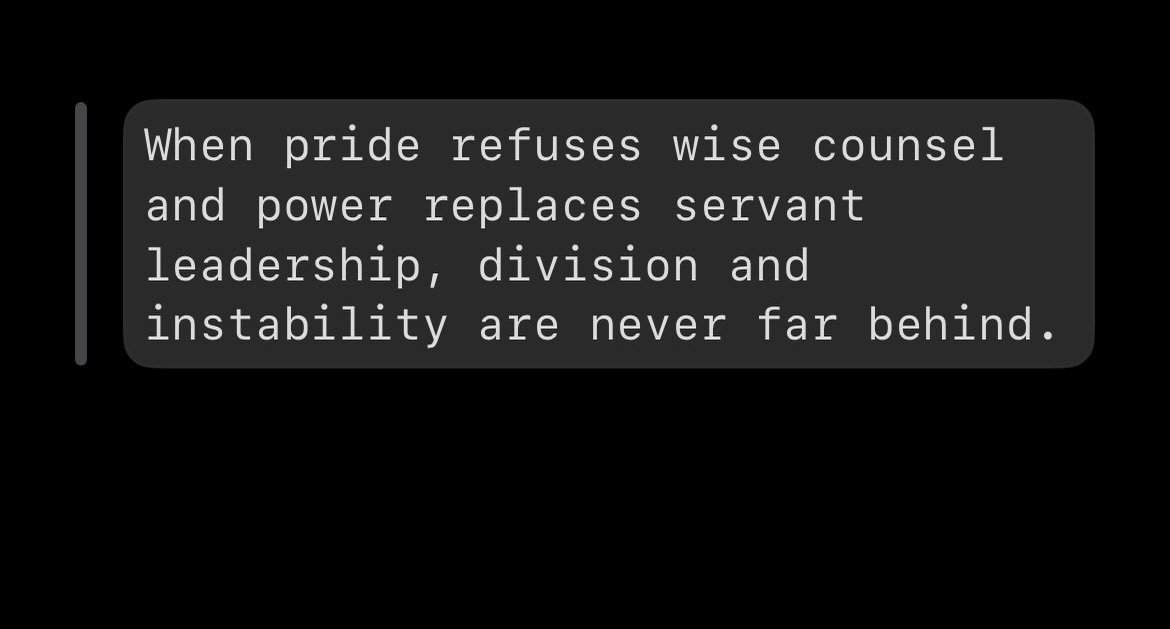 In 2 Chronicles 10, we see how quickly unity can unravel when humility is replaced with ego. The people asked for relief. Instead of listening to seasoned wisdom, the king chose harshness and pride. The result? A fractured kingdom and lasting divisio