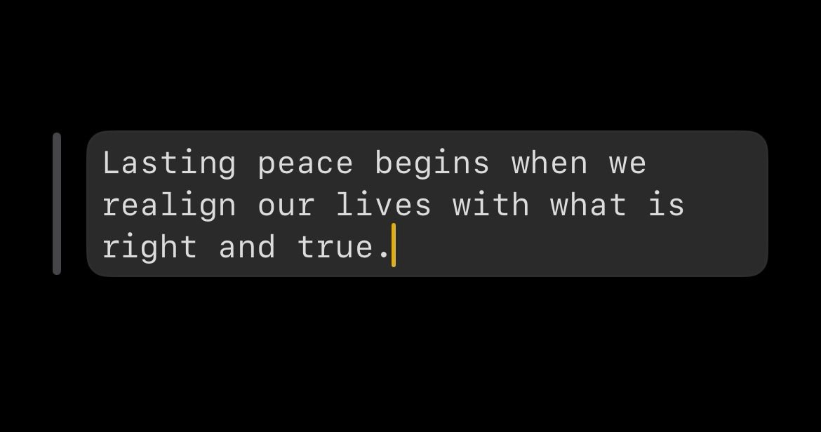Real change doesn&rsquo;t start with removing problems- it starts with restoring what&rsquo;s been out of order. When what is right and true is put back in its proper place, everything else begins to settle. Peace isn&rsquo;t forced&hellip; it follow