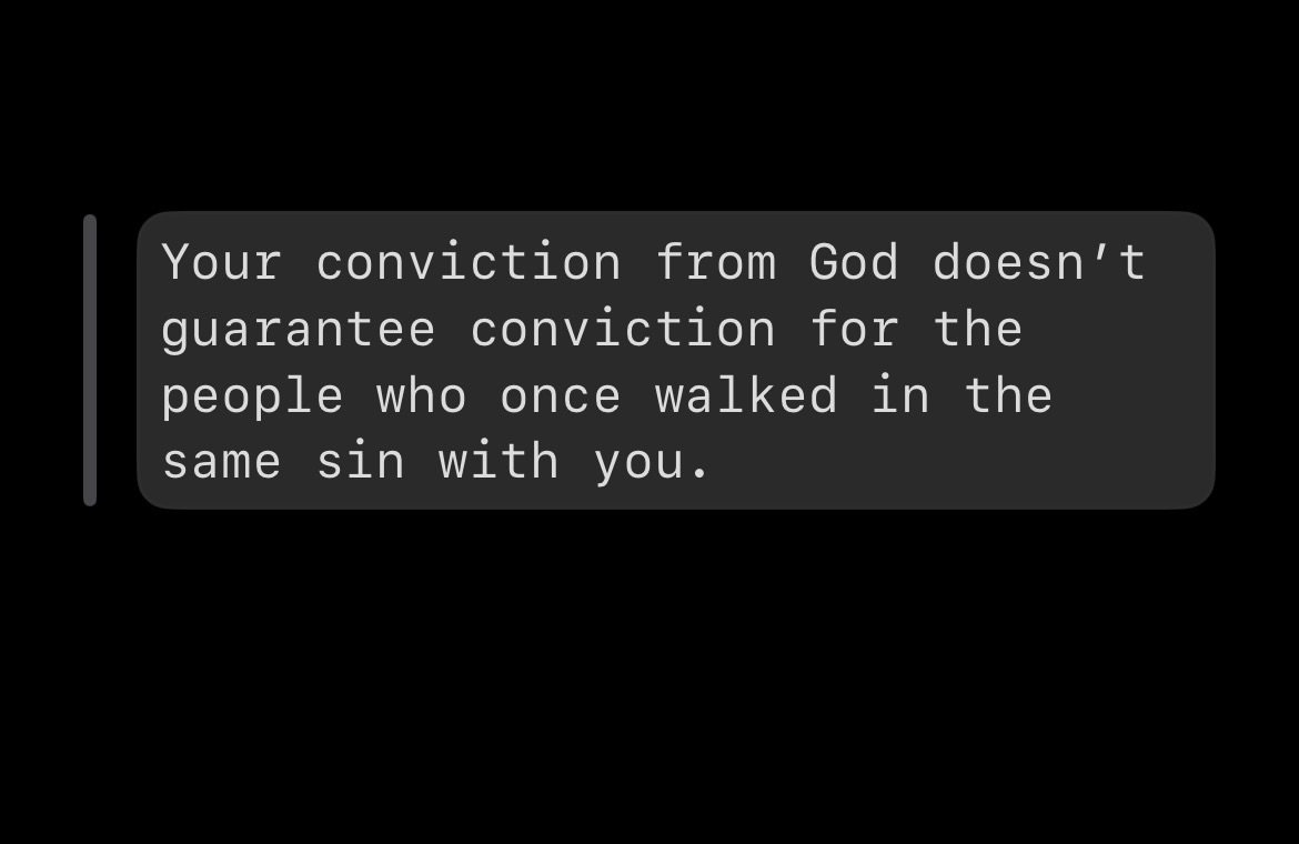 Conviction is personal. When God opens your eyes, your responsibility is obedience&mdash;not controlling who else responds. Some will turn with you, and some won&rsquo;t. Keep walking in the truth you were shown.
#2Chronicles33 #PersonalConviction #W