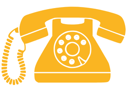 Yellow rotary phone with a coiled cord