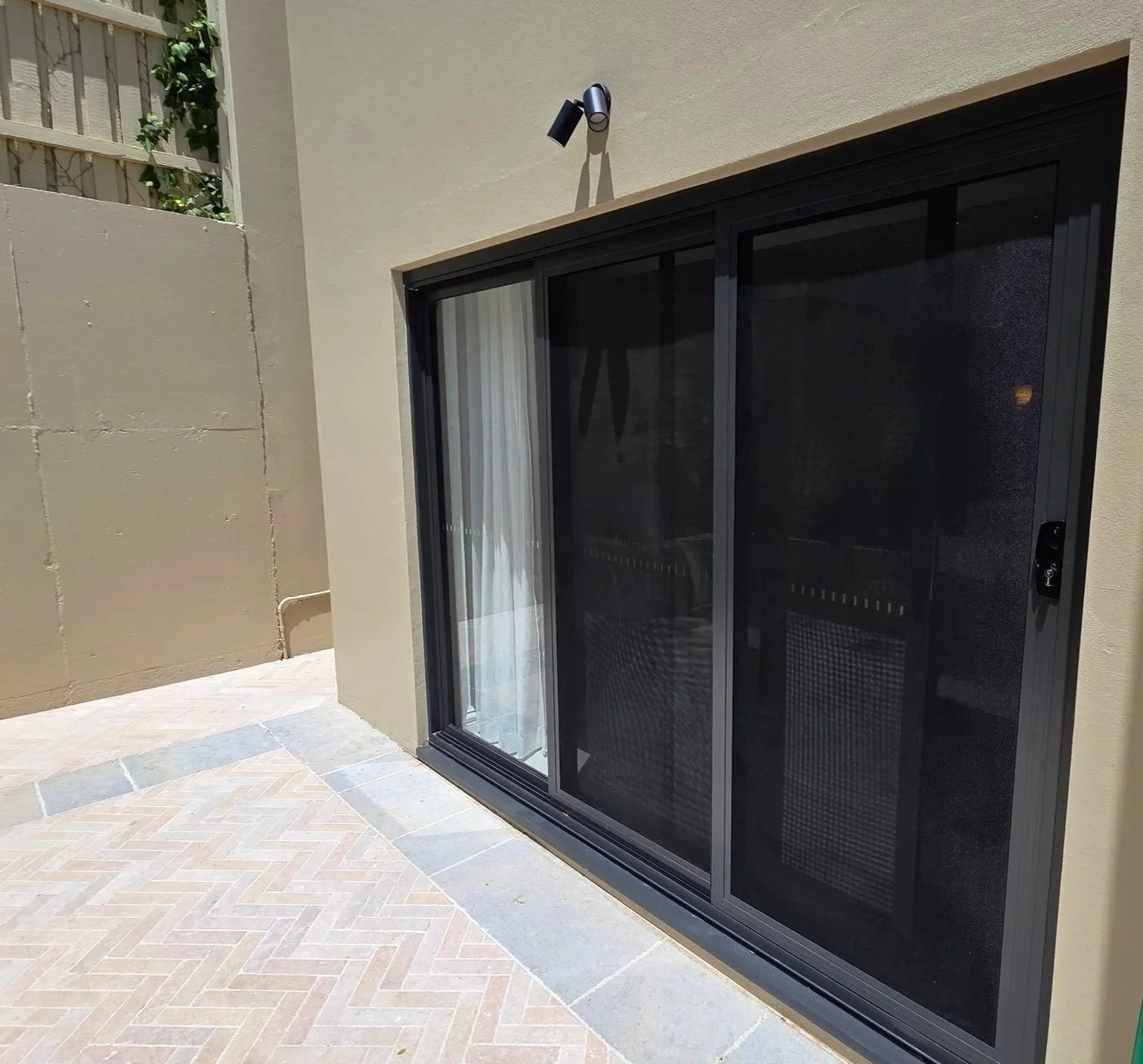 Aluminium sliding doors with Invisi-Gard security screen installation Sydney – modern home design