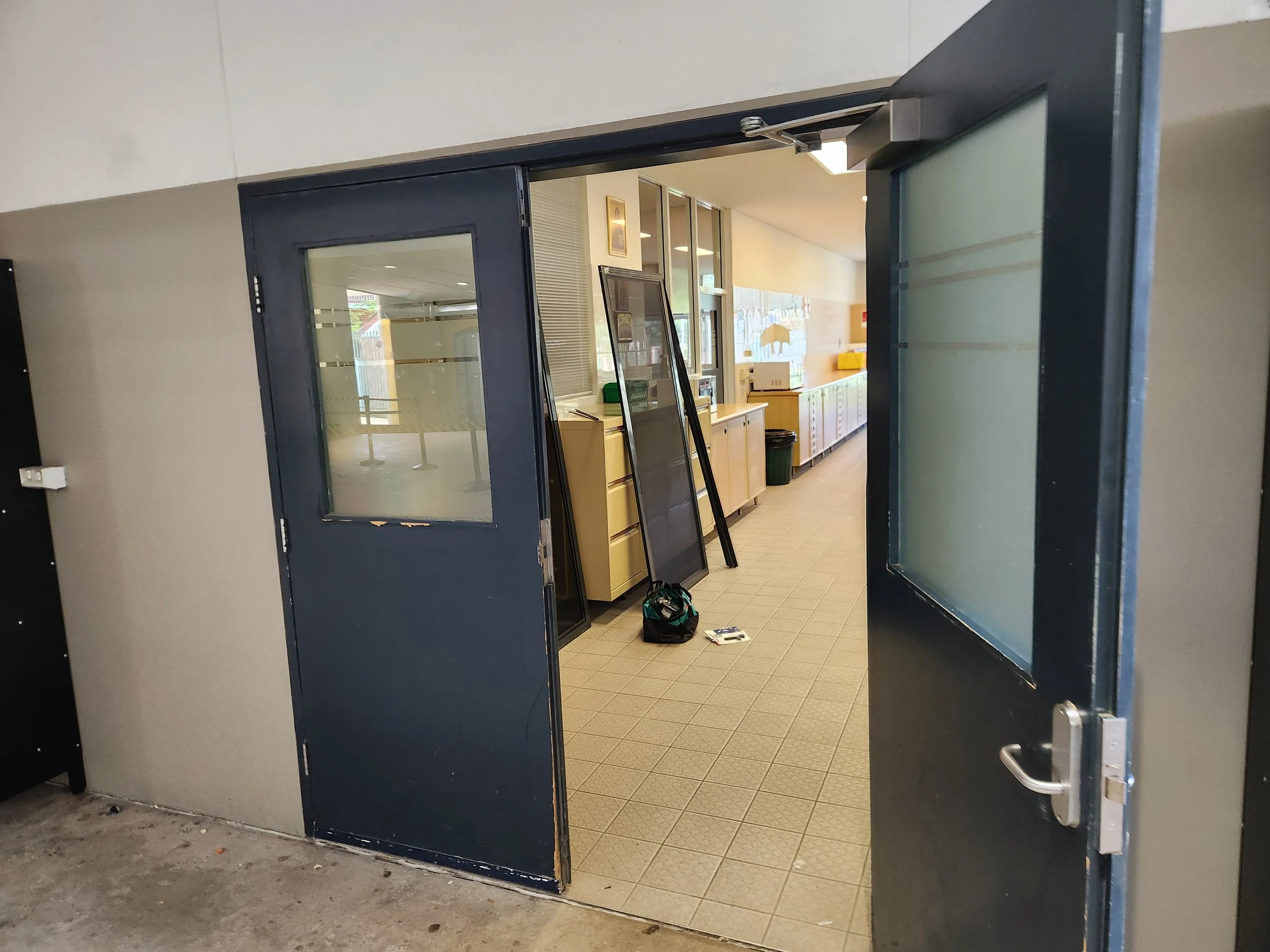 open Invisi-Gard security screen window Maroubra school installation
