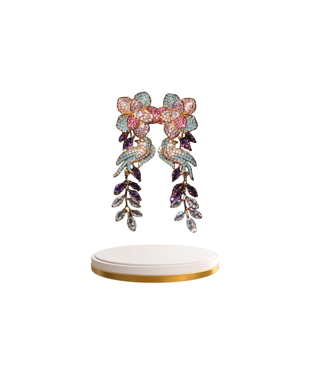 Bird Crystal Drop Earrings