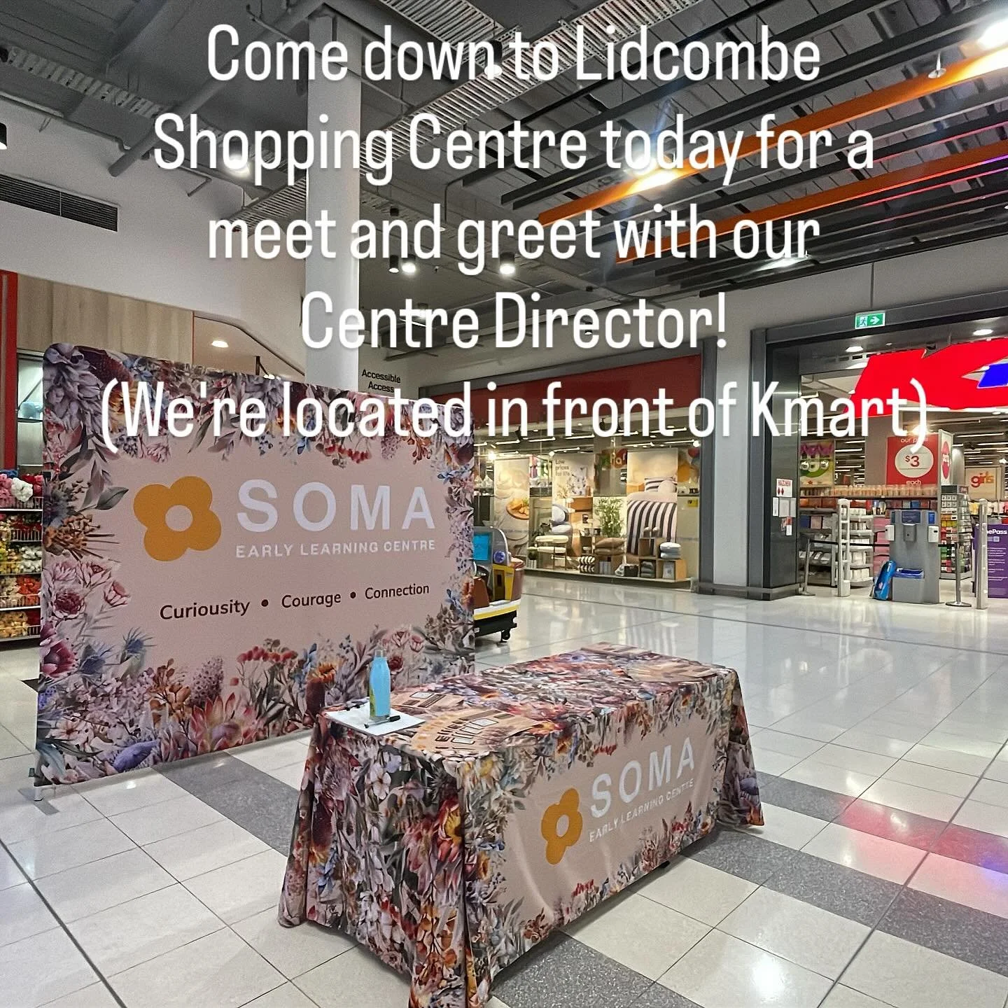 Come down to Lidcombe Shopping Centre today for a meet and greet with our Founder and Centre Director! You can ask her questions about our centre and book in a tour! Looking forward to seeing you there'
