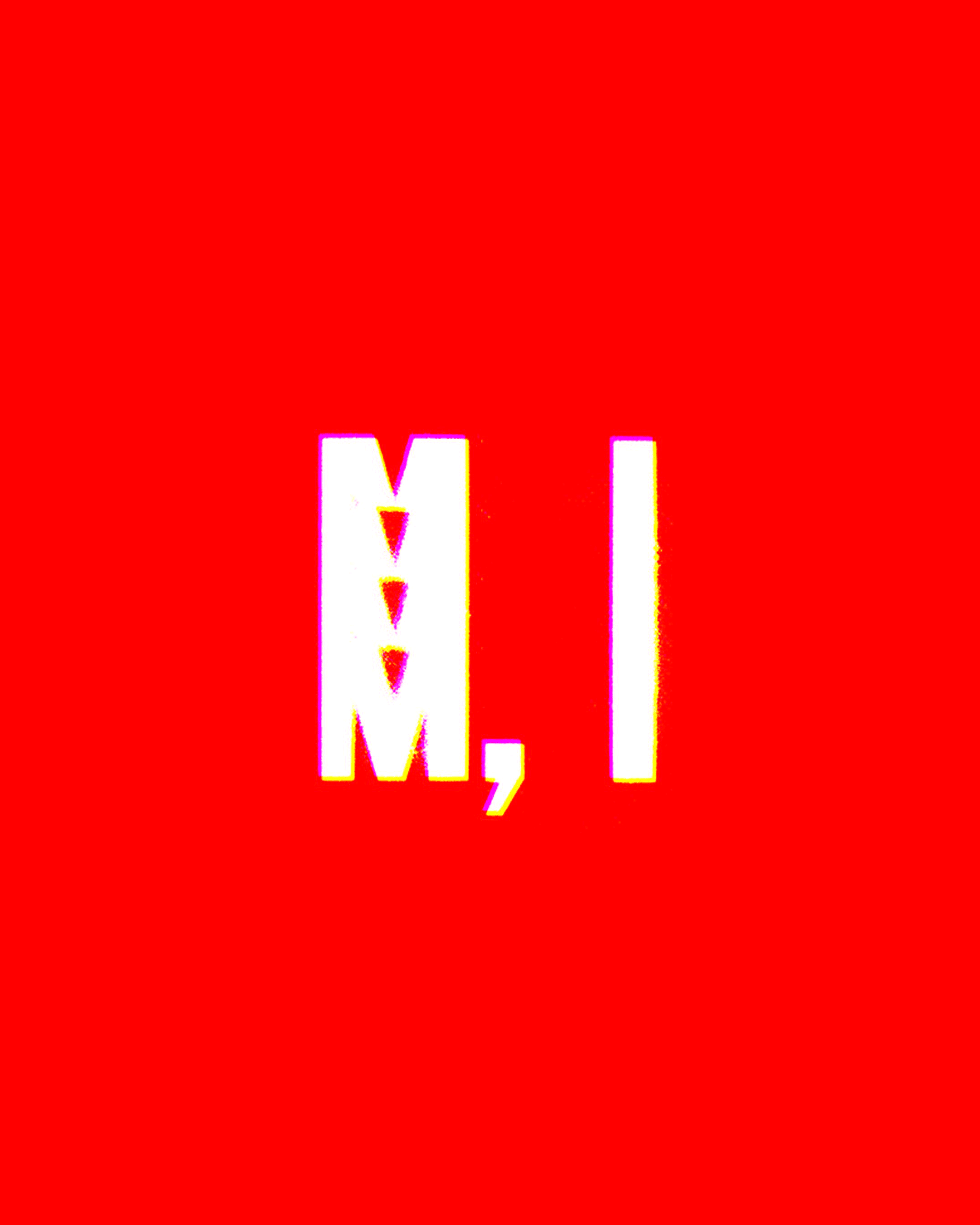 Animated GIF of "M, I" initials switch between red, blue, and green