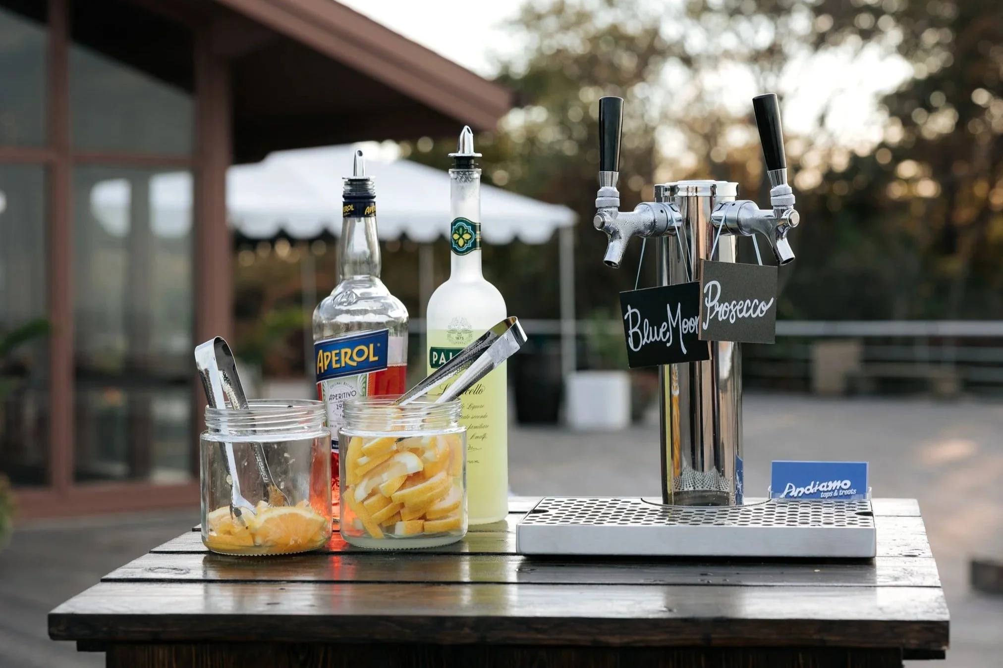 rental bar available with four taps ready to service four different drinks.