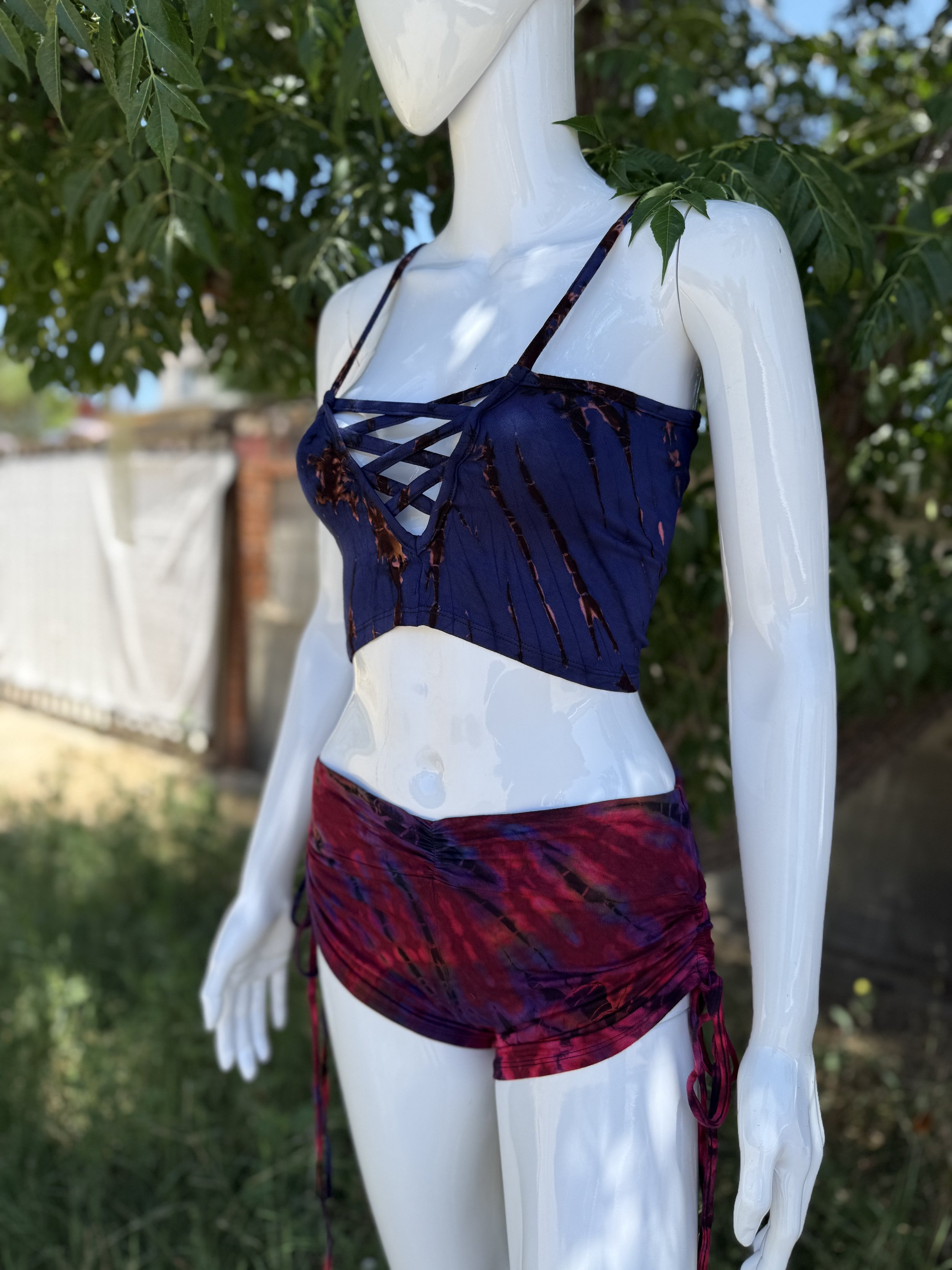 Reversible Tie Dye Tank & Ruched Short Set