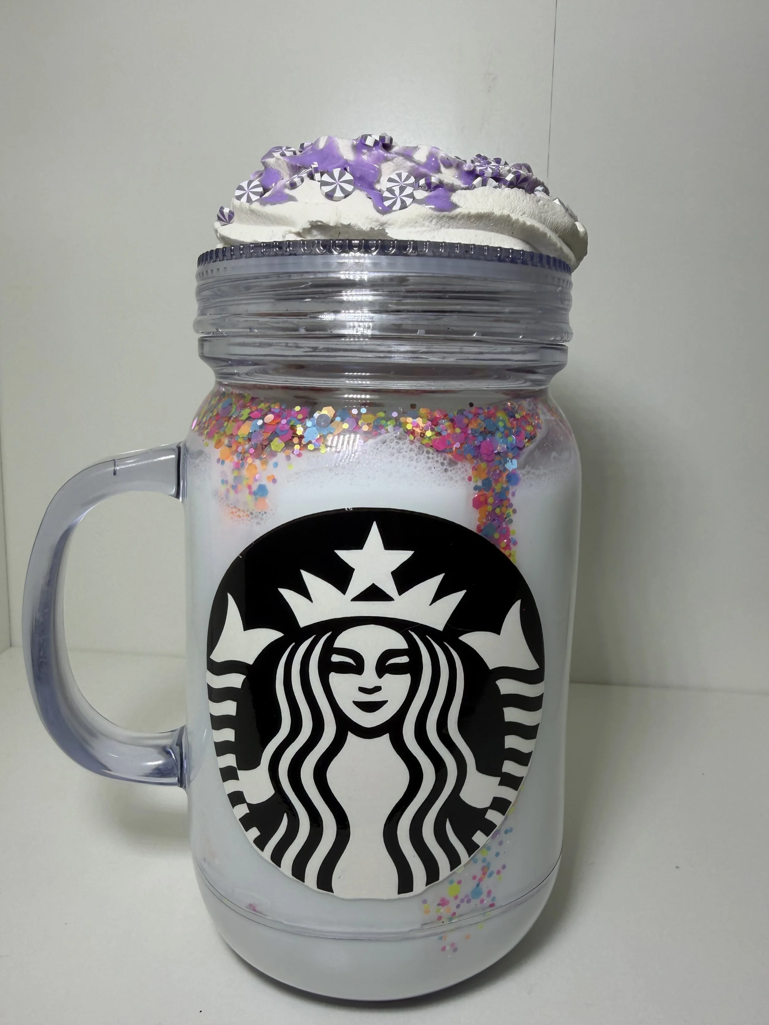 starbucks "white milk" with whipped topper mason jar