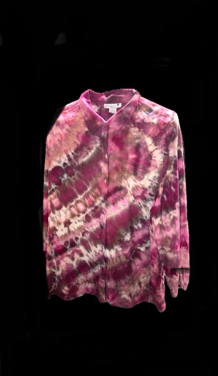 Luscious Silk Tie Dyes Blouse 2X
