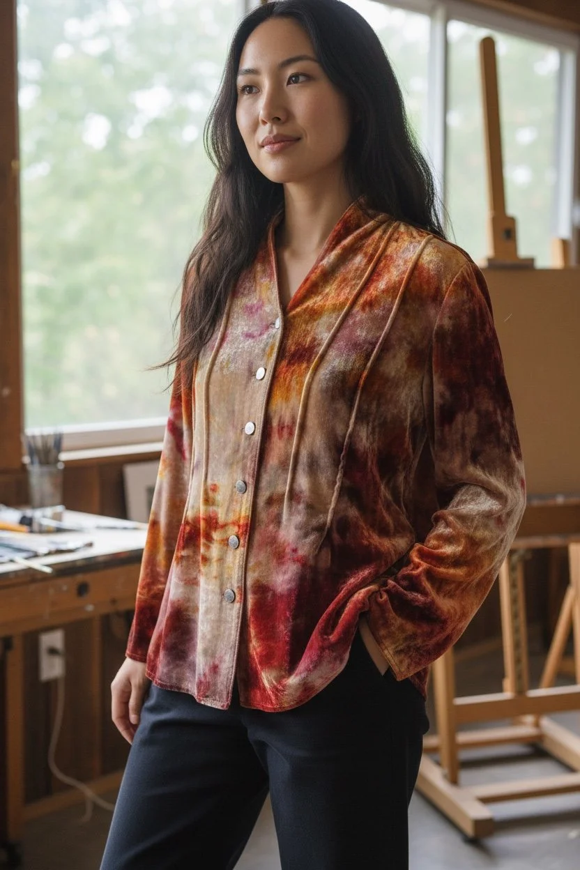 Velvet Tie-Dye Womans Shirt  Medium