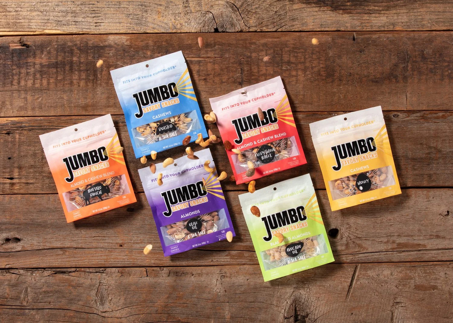 Jumbo Savory Snacks family of packages.