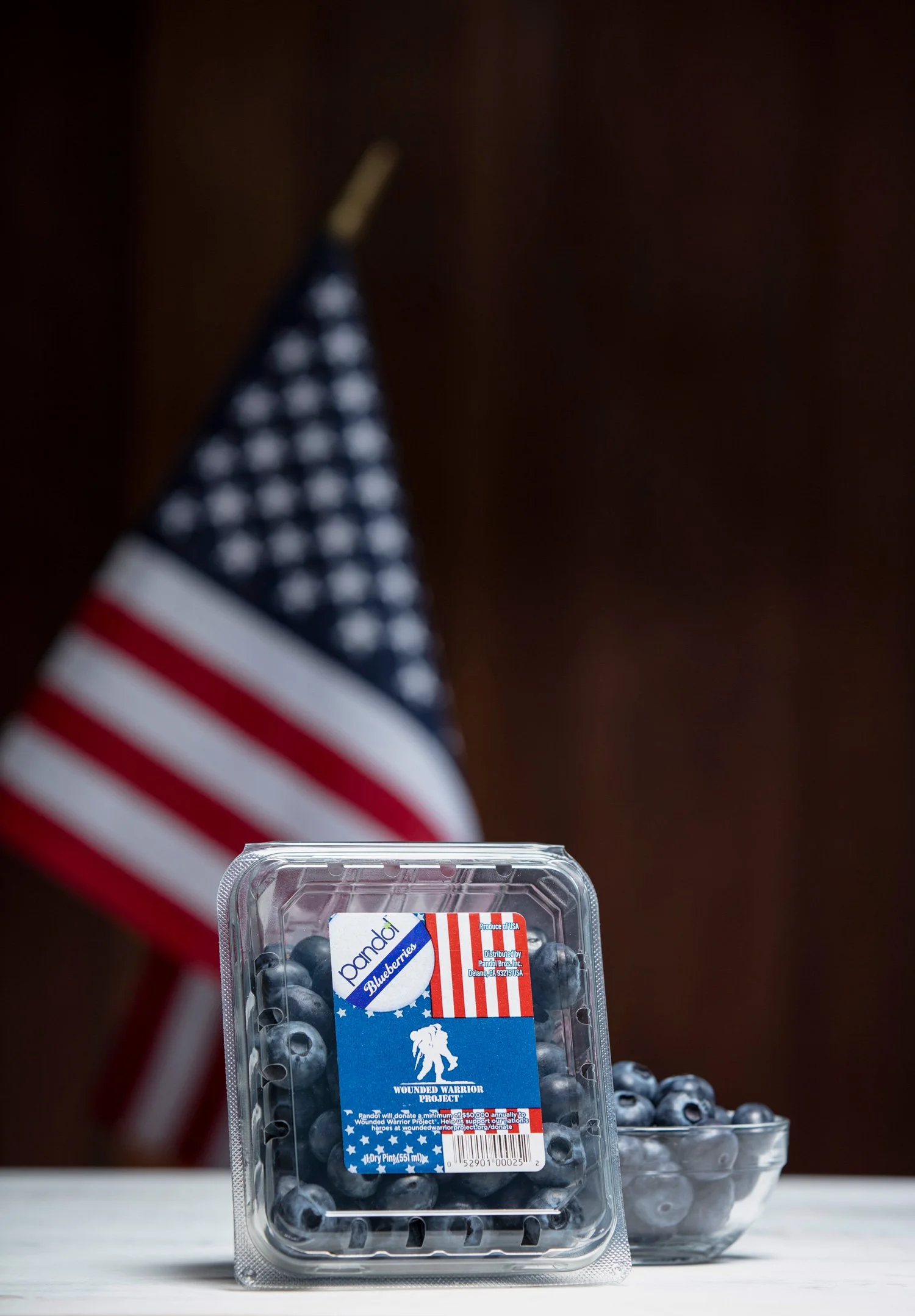 Pandol Wounded Warrior blueberry packaging.