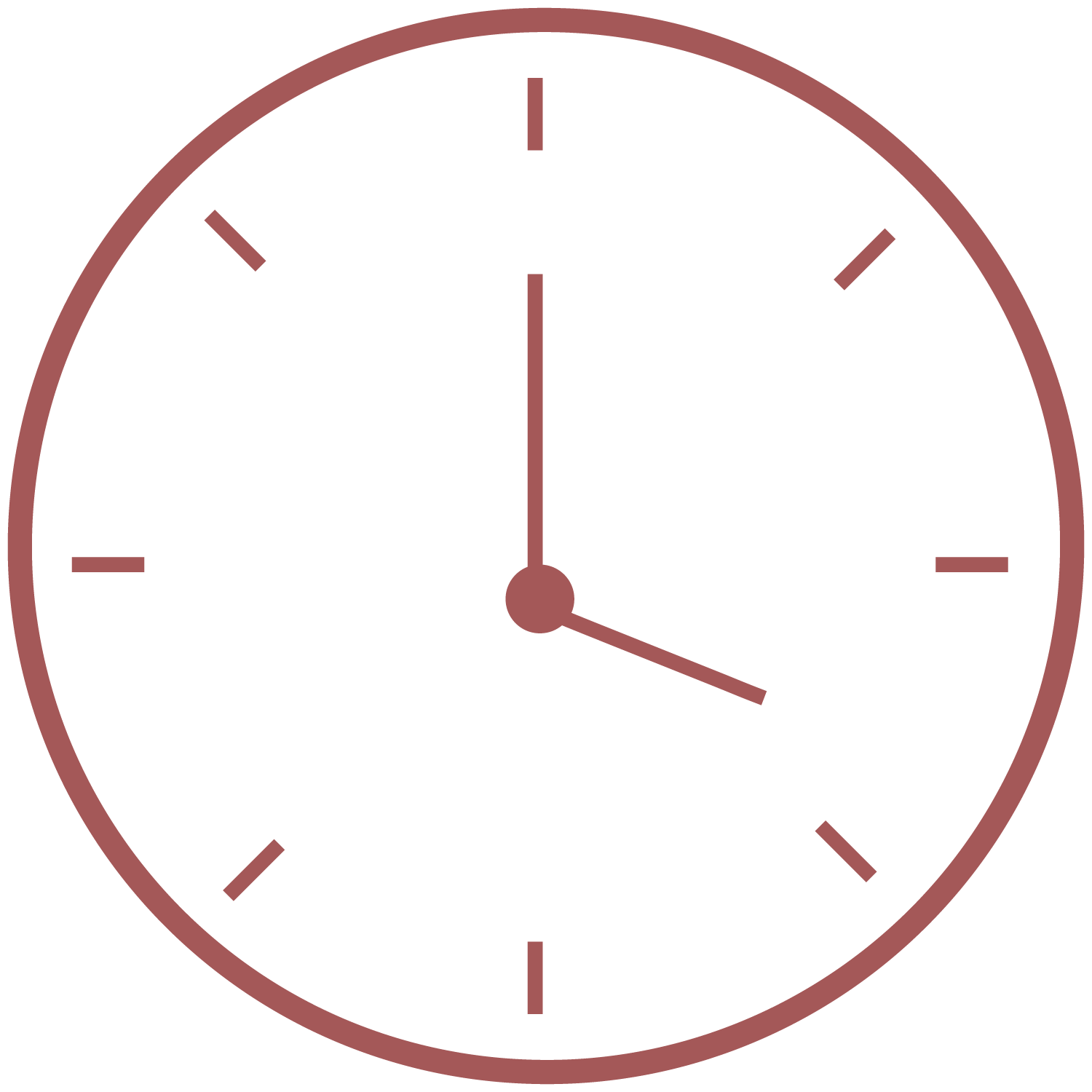 Simple analog clock showing 10:10