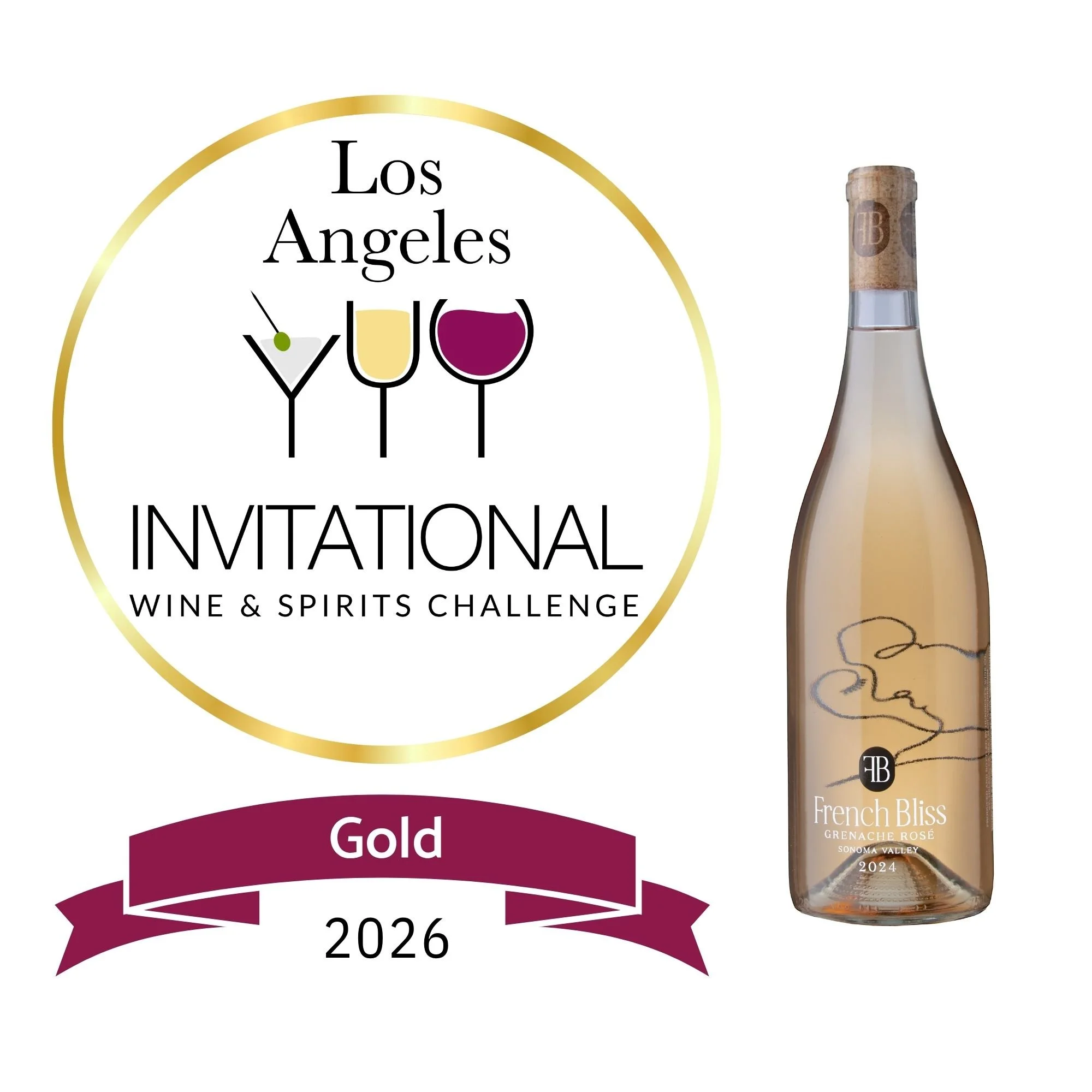 French Bliss Grenache Rosé 94 points and gold medal at the los angeles international wine & spirits challenge
