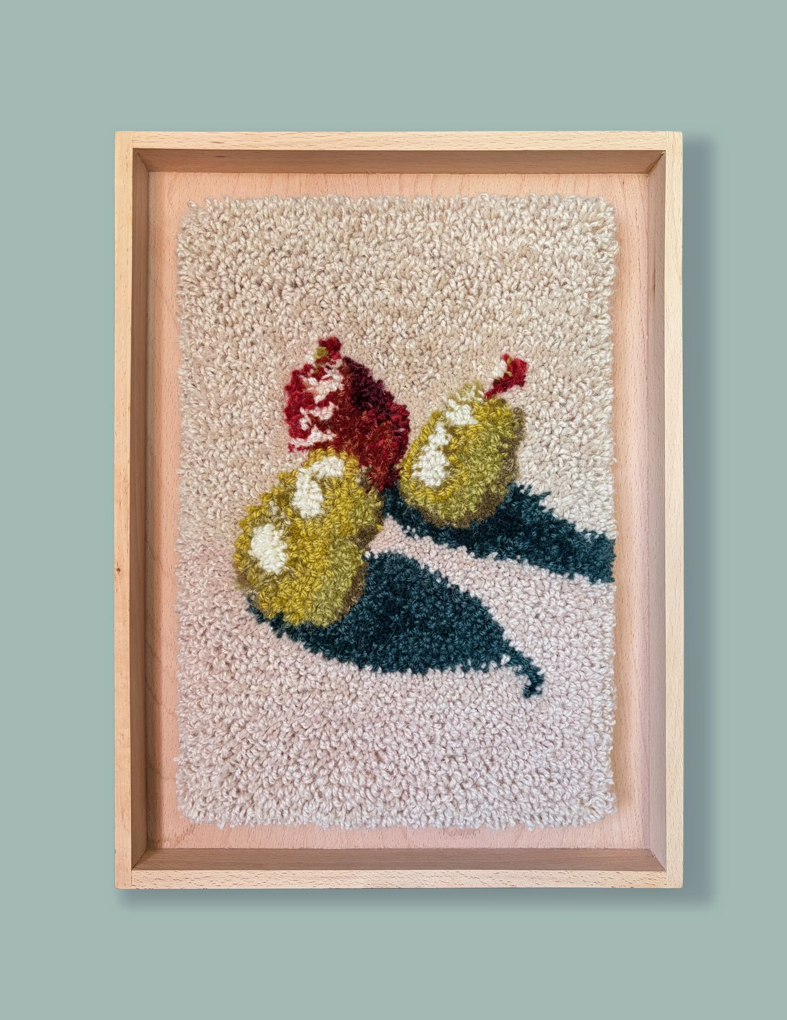 Arlo's Pears, 2026 - Deadstock & Upcycled NZ Wool on Monks Cloth