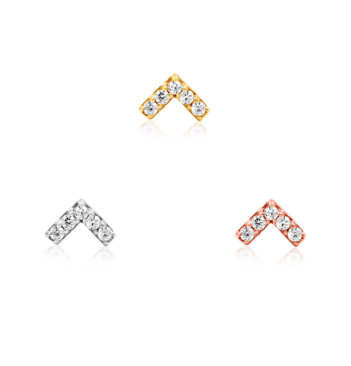 Chevron - CZ - Threadless End