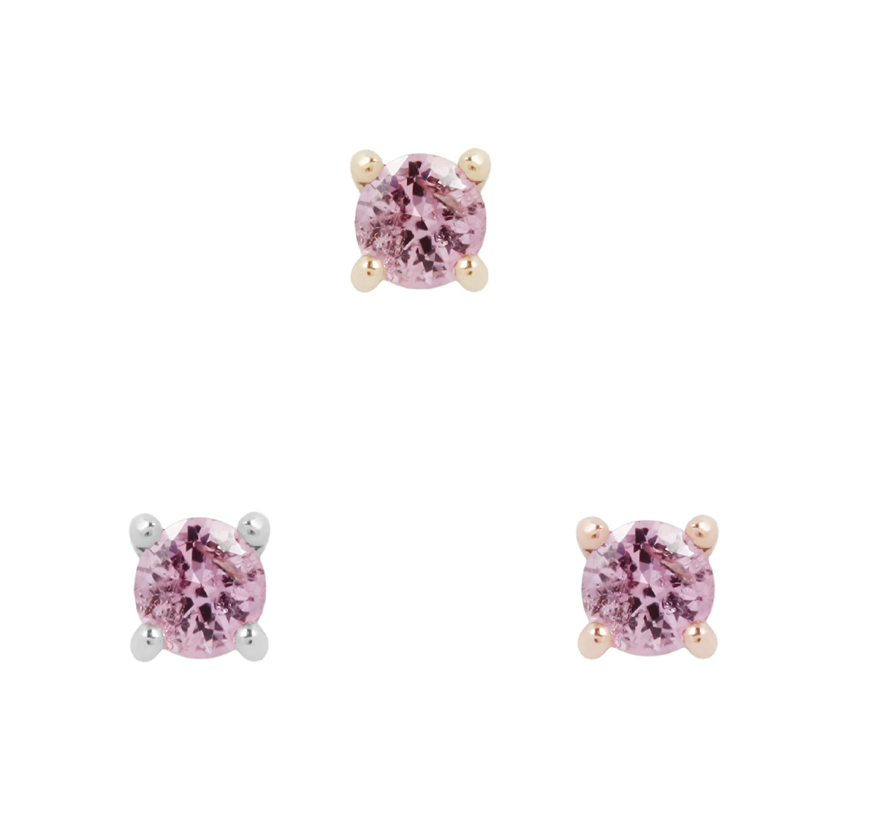 Pink Sapphire Prong - Threadless End