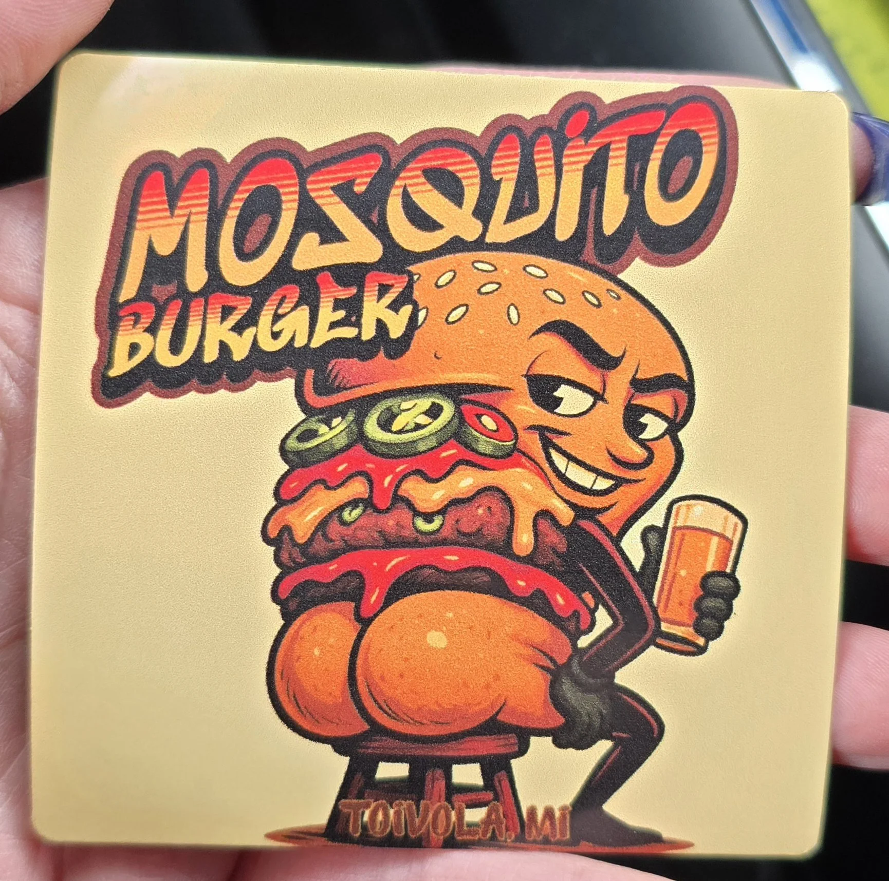 Mosquito Burger Sticker