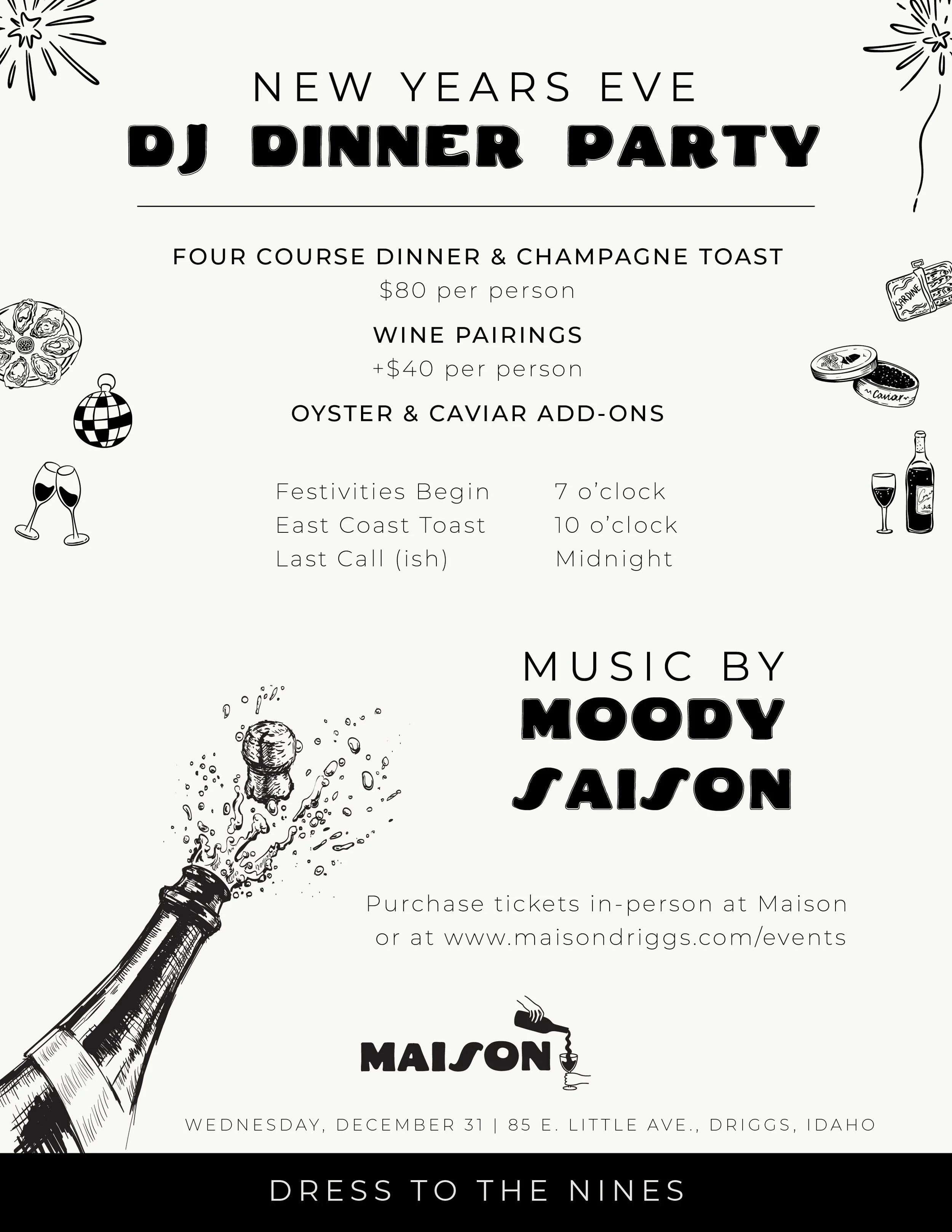 New Years Eve DJ Dinner Party