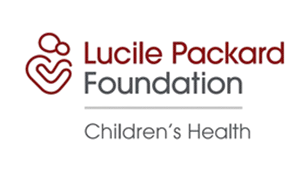 Logo for the Lucile Packard Foundation for Children's Health, featuring a stylized heart and two children, with the foundation's name in red and black text.