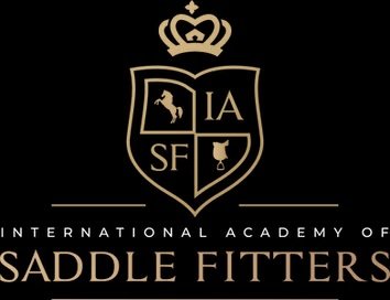 International Academy of Saddle Fitters logo with shield, crown, and horse icon.