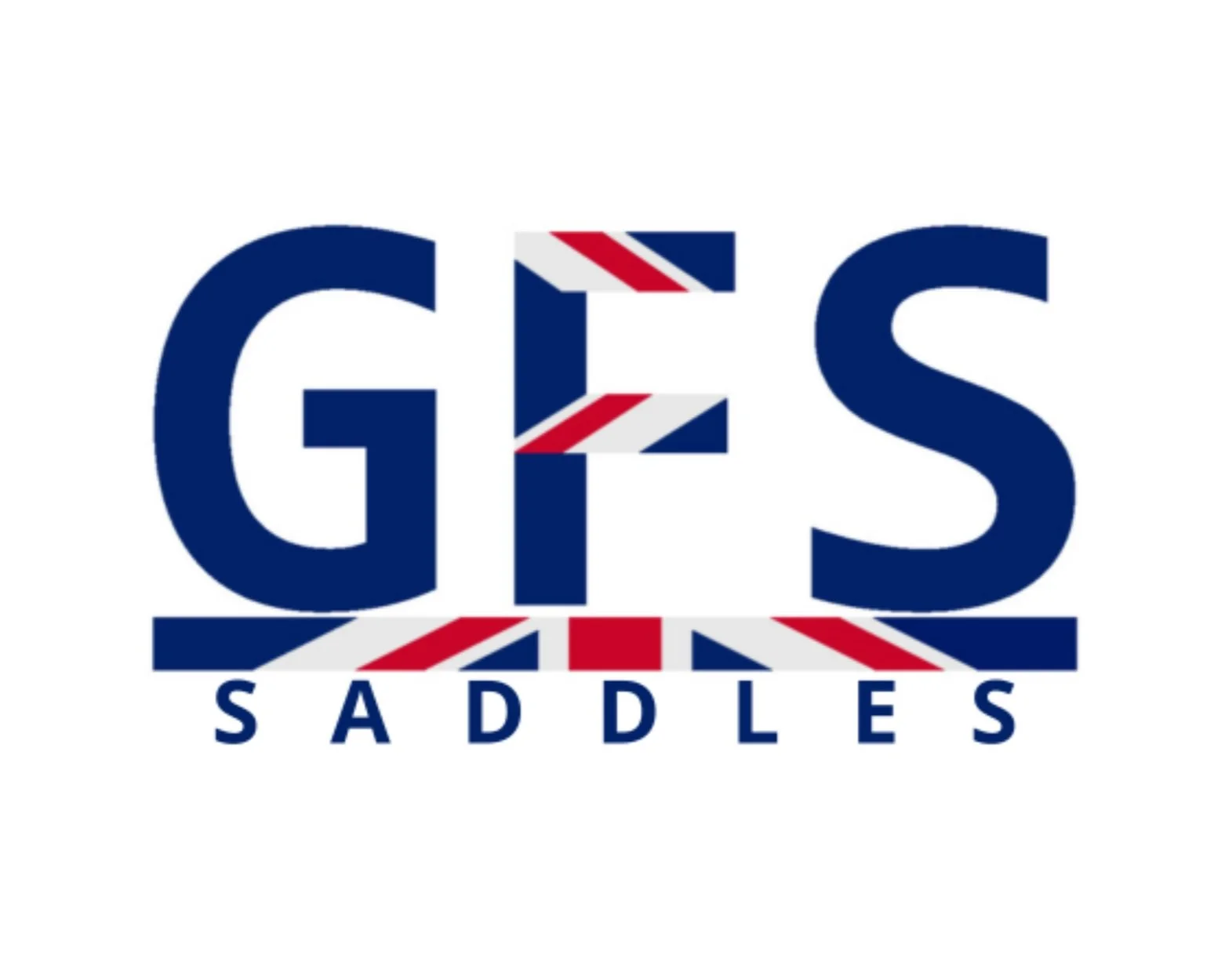 GFS Saddles logo with British flag pattern inside the letters, and the word 'Saddles' below.