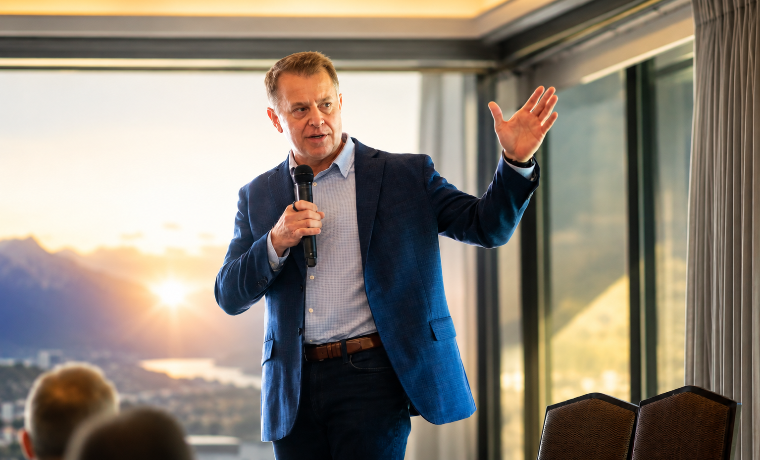 Craig Francisco delivering an AI keynote to executive leaders on AI strategy, leadership and decision making.