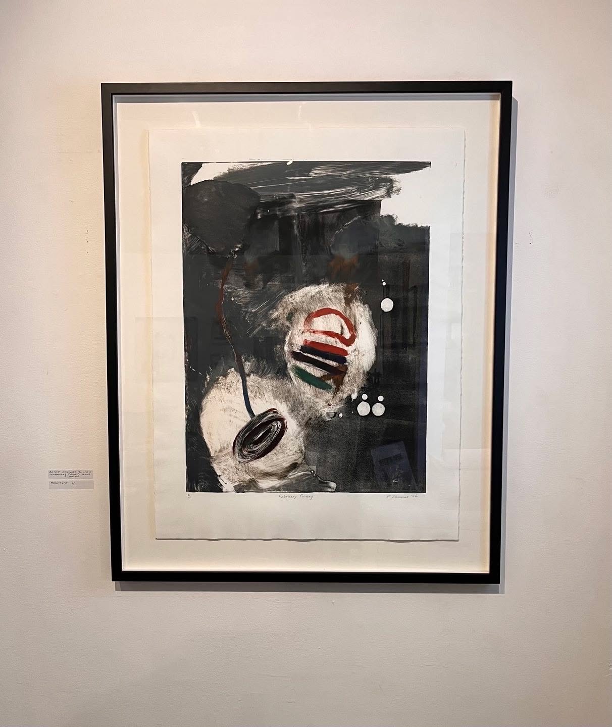New additions to PTArtCoLab Art Emporium with @jillpricestudios @spareroombarrie in Barrie. This work by @frances.thomas7 &ldquo;February Friday&rdquo;, 2006, Monotype 30 x 22&rdquo;. Open today to 7:00 pm, Sat. 10:00 am to 4:00 pm and Sunday Noon to