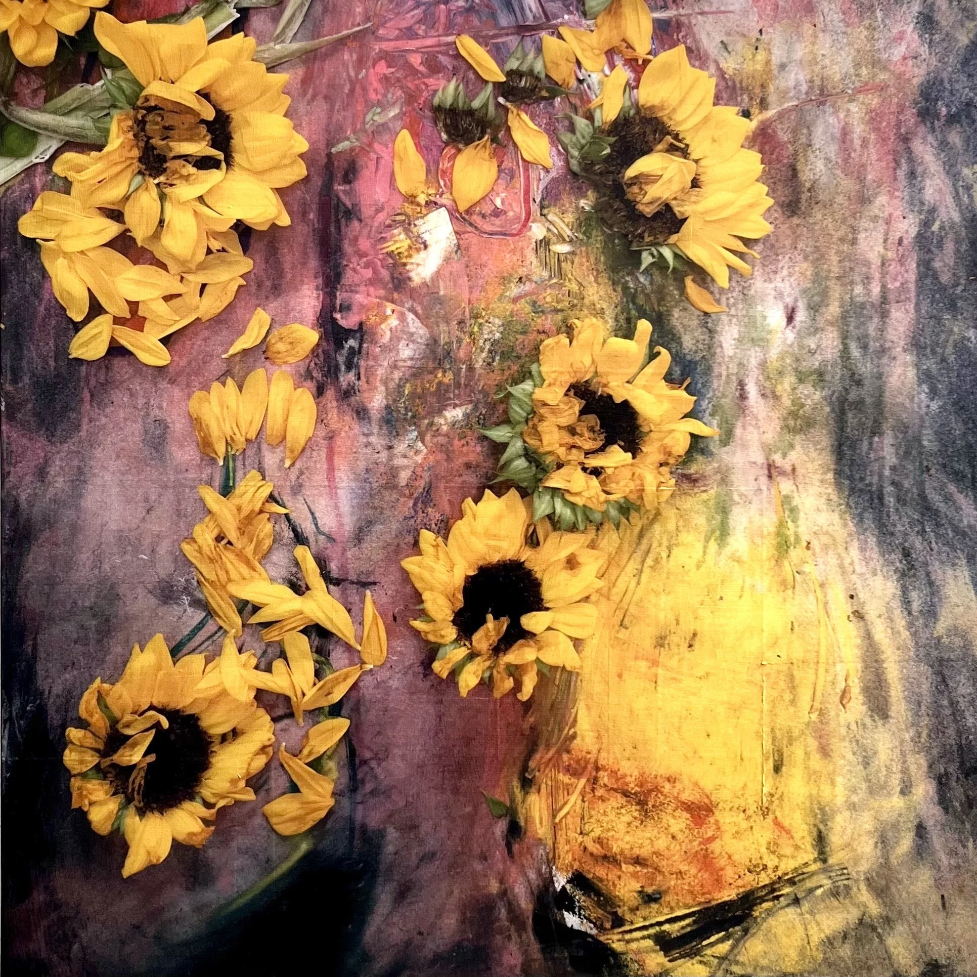 Perfumed Wounds 3 - acrylic and photography printed on wood panel, 36x36"