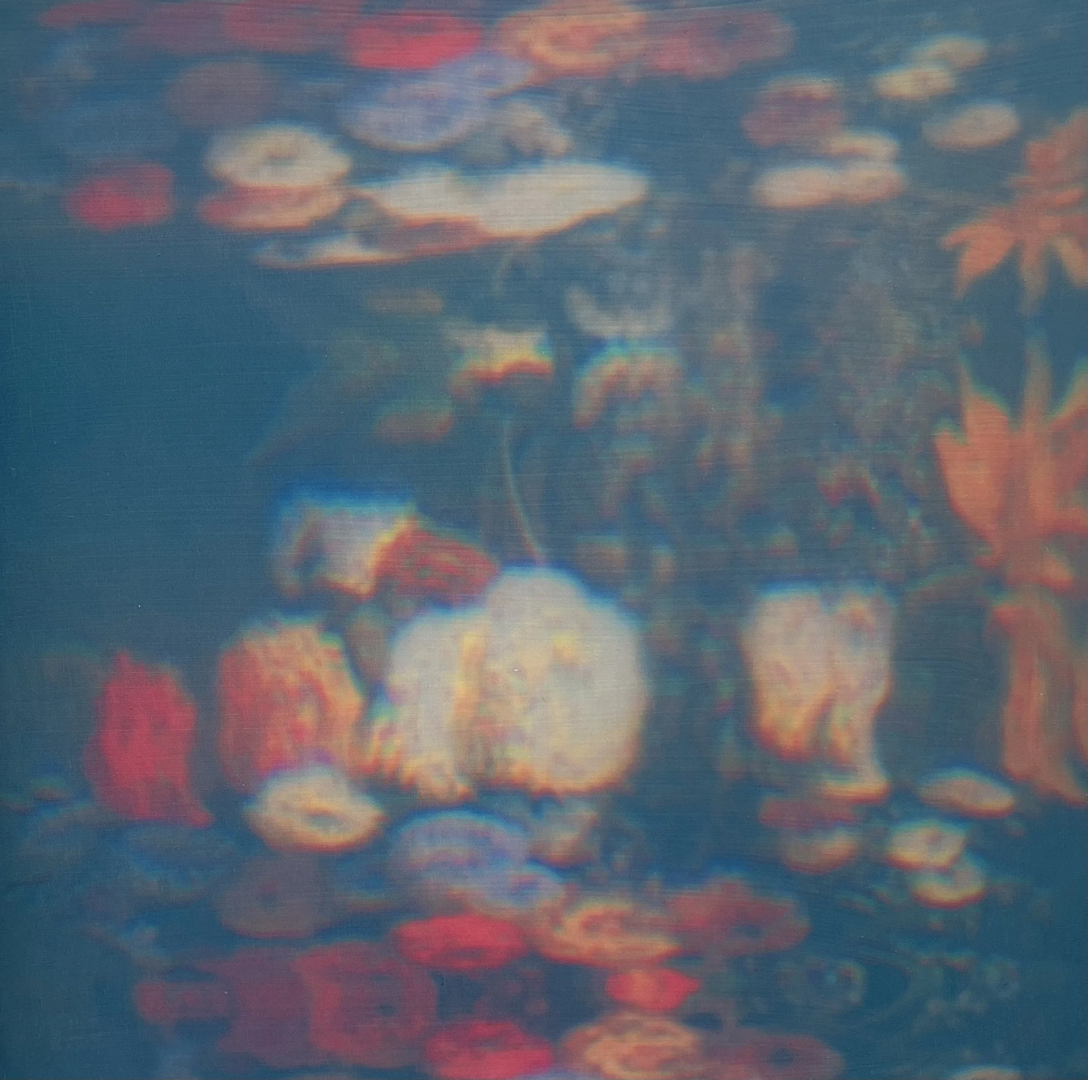 Fragrant Whispers 4 - acrylic and photography printed on gessoed wood, 20x20" 