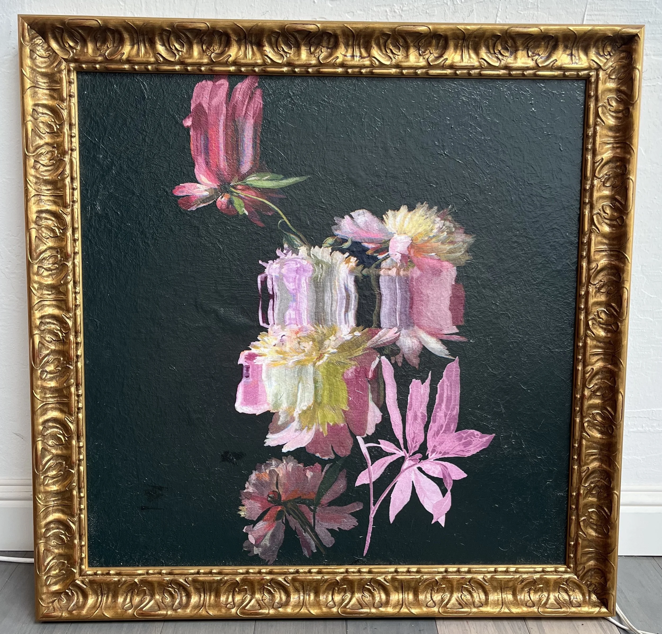 Suspended Bouquet 4 - photography printed on fiberglass and mounted on wood, 30x30" (unframed)