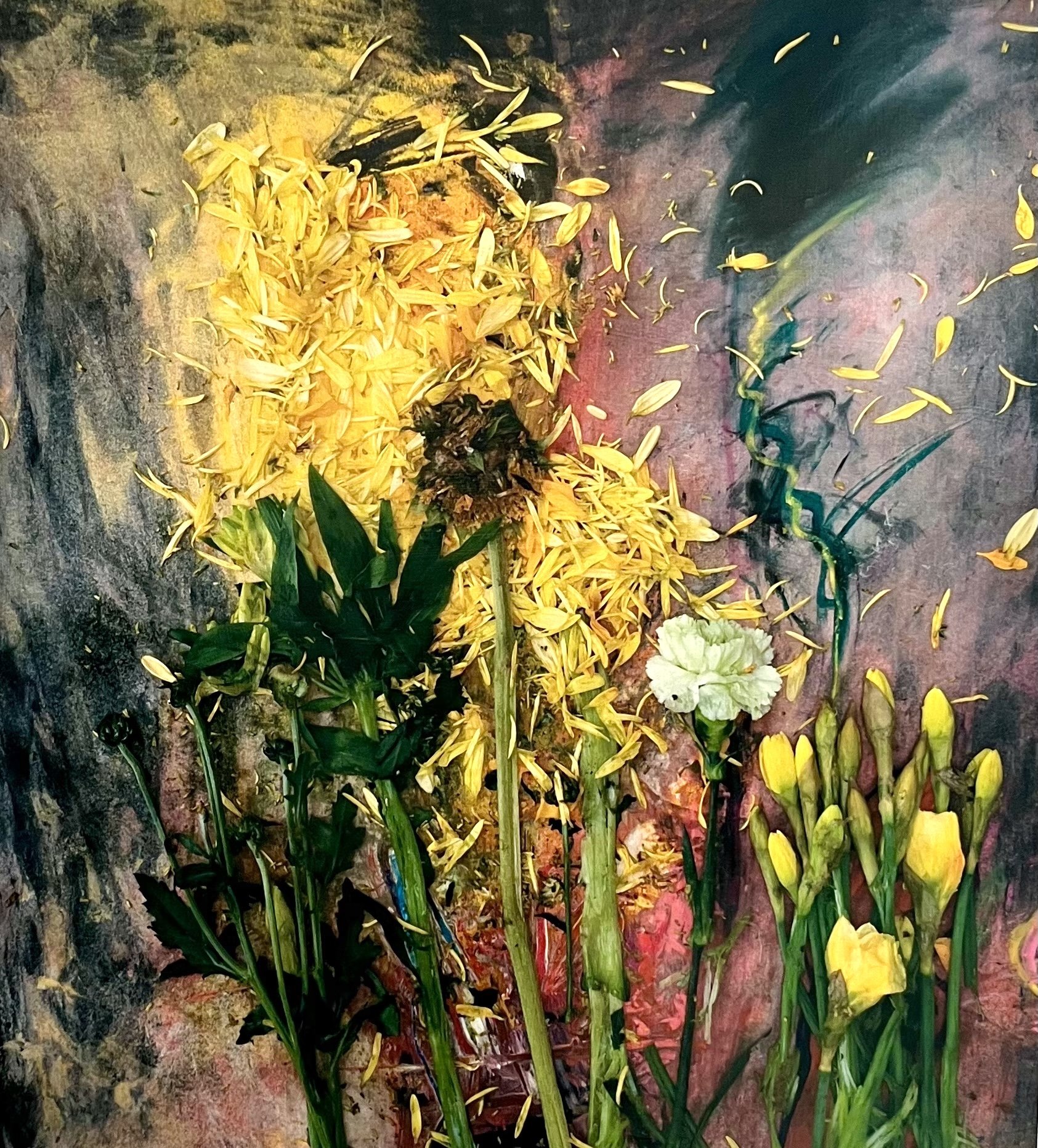 Perfumed Wounds 2 - acrylic and photography printed on wood panel, 45x40"