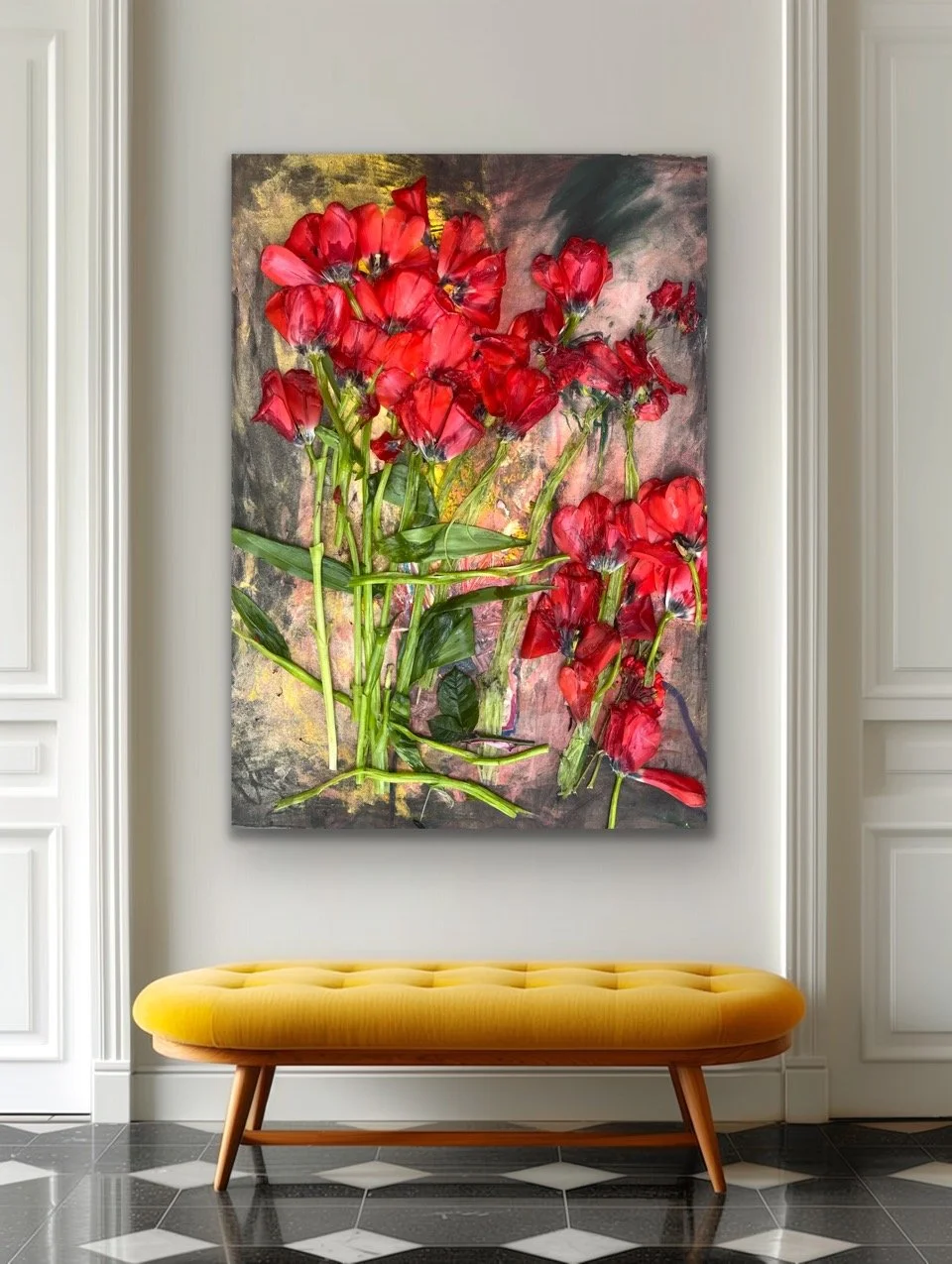 Perfumed Wounds 1 - acrylic and photography printed on wood panel, 60x45"