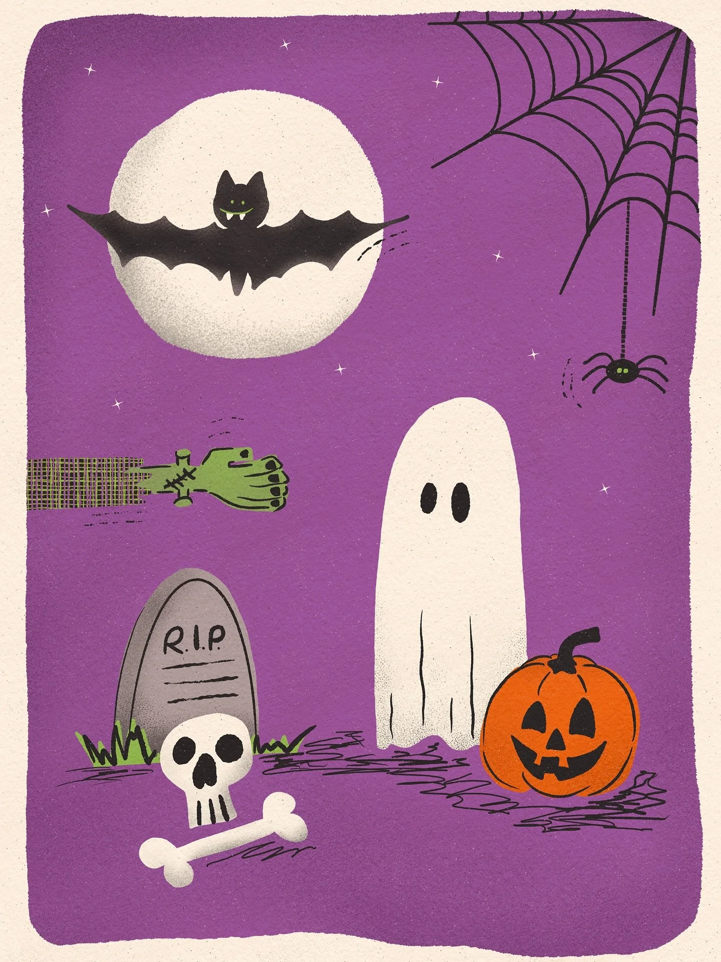 Little spooky illustration I made from @ju_he_sch @skillshare class! 

Happy Halloween 👻