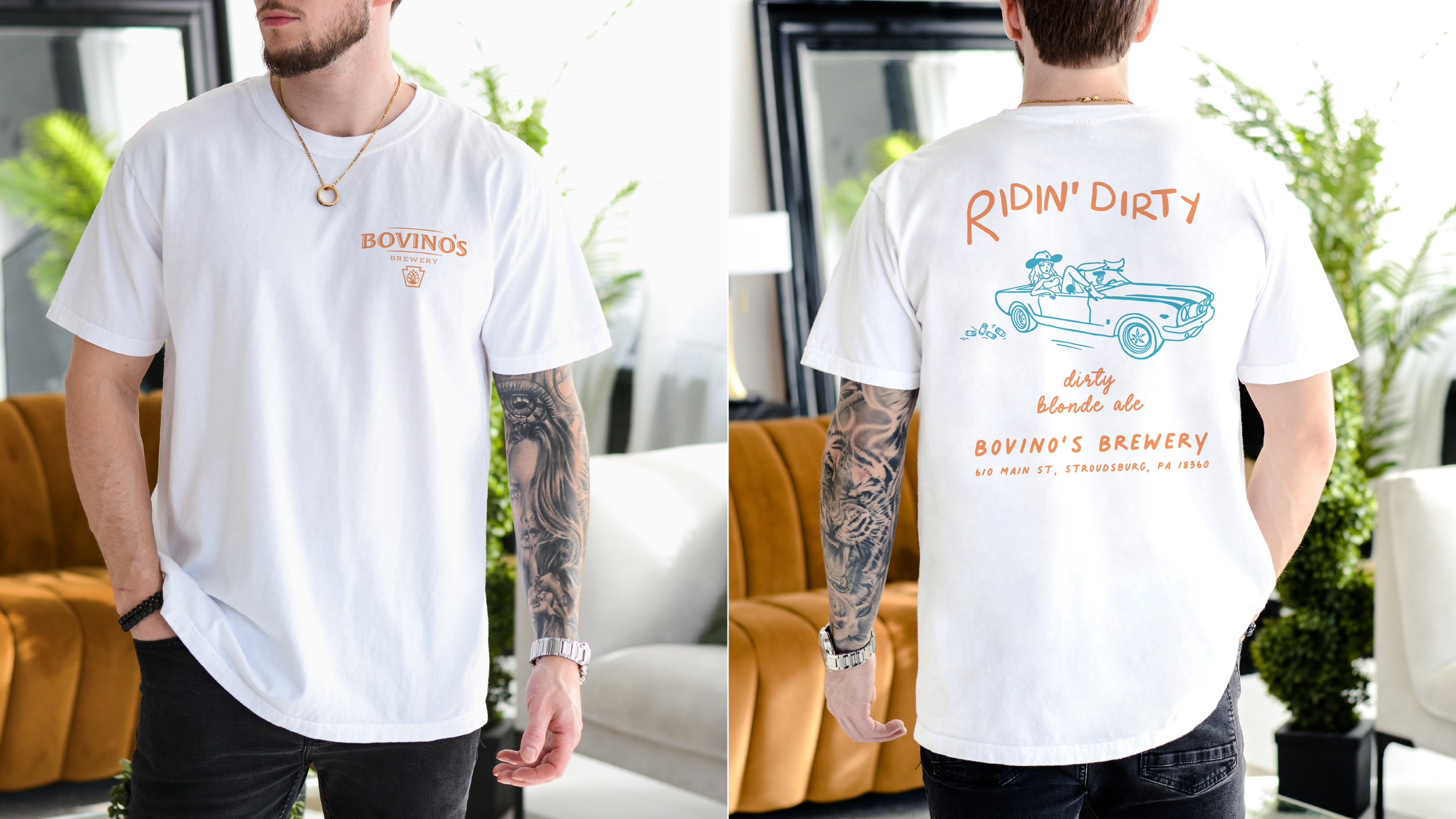 Ridin' Dirty t-shirt design for Bovino's Brewery by Banana Press Design.Co