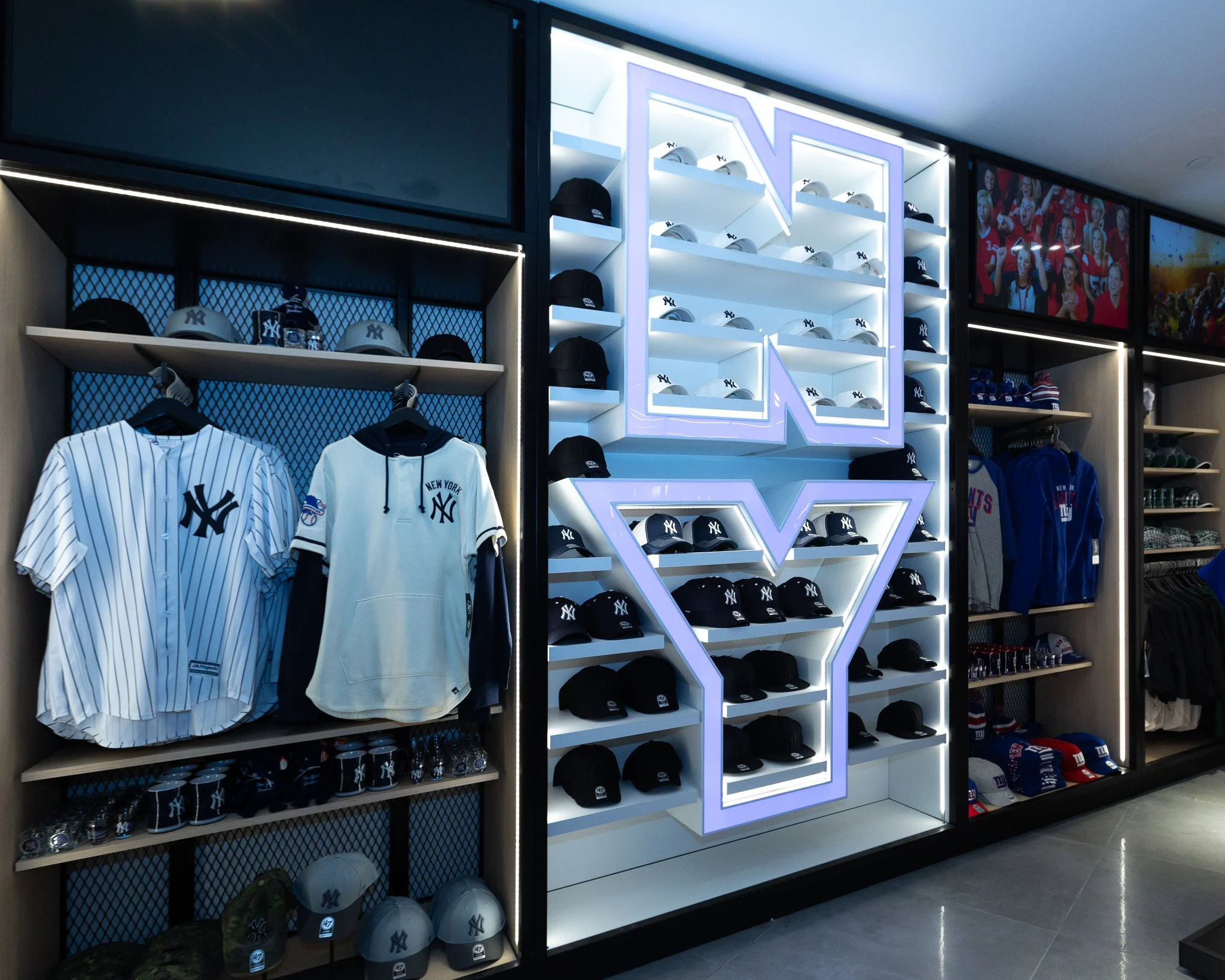Yankees apparel in the LaGuardia airport shops. 