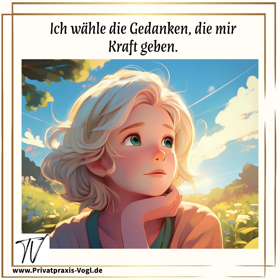 Ich wähle Gedanken, die mir Kraft geben.
