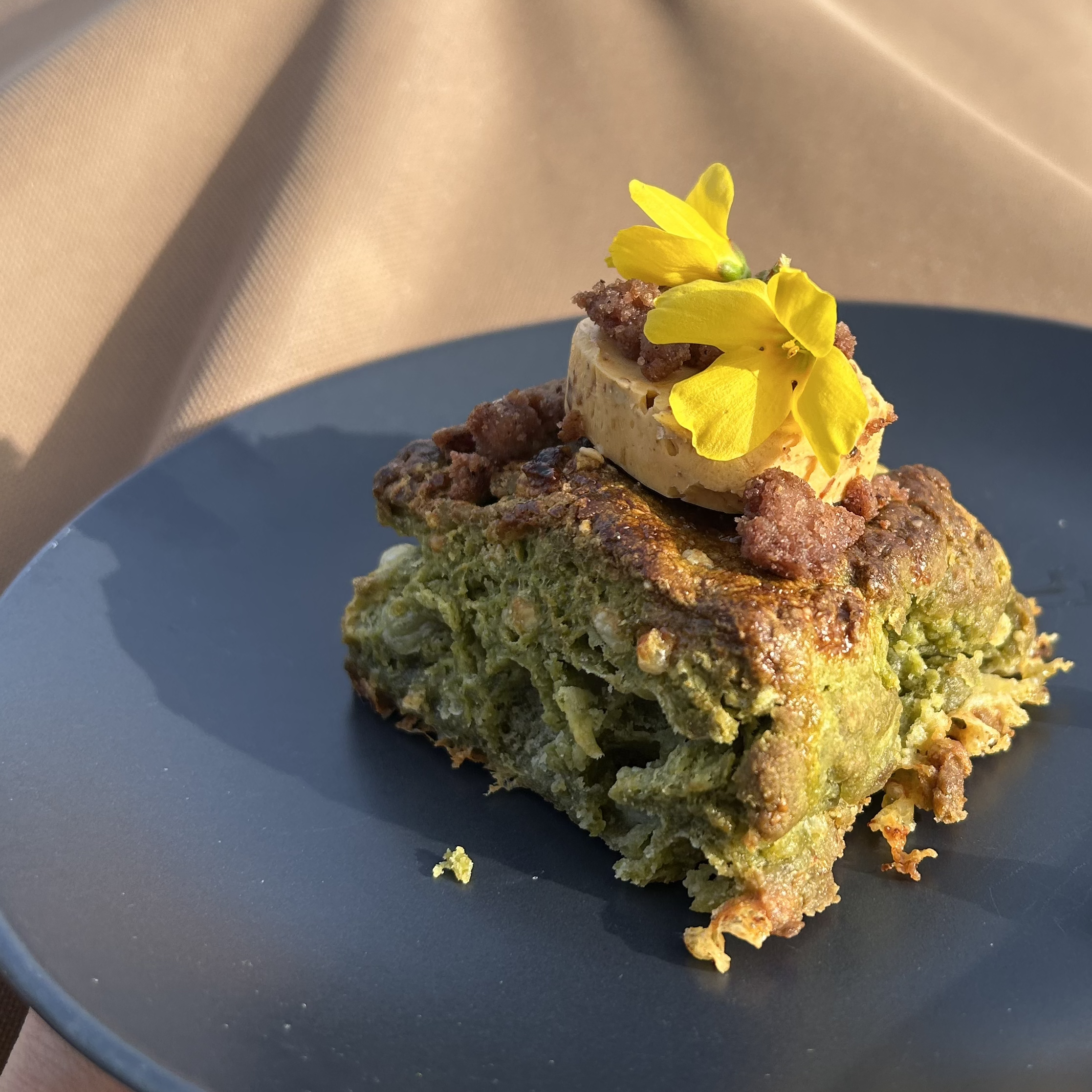 greens + cheese biscuit