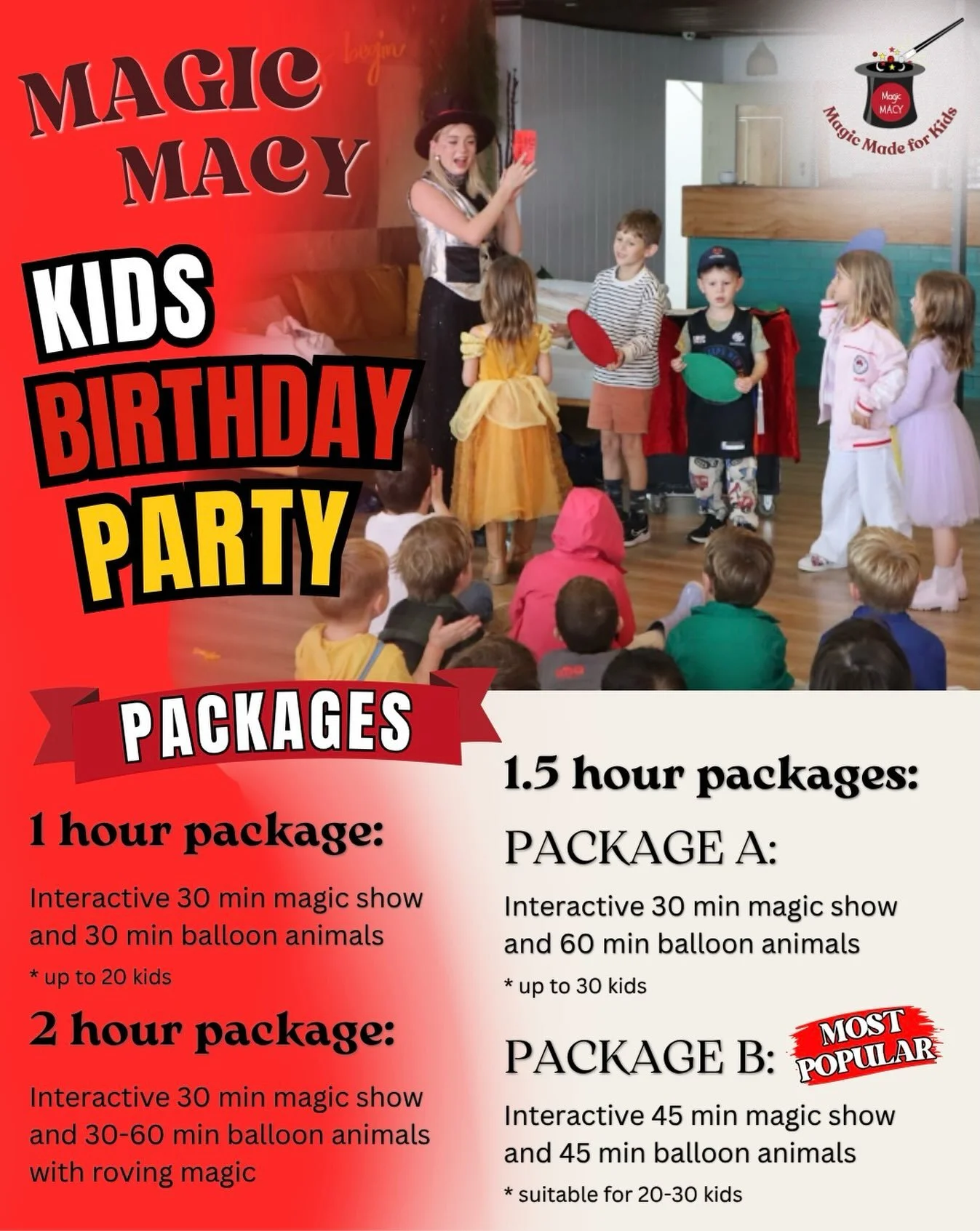 Spring has sprung! 🌞

Check out my updated packages and brand new SPRING SPECIALS for your next event! 

#magicmacy #kidspartymagician #kidsmagic #kidsmagicshow #sydney