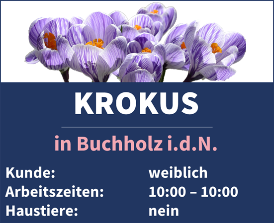 Unser Team Krokus in Buchholz in der Nordheide sucht Unterstützung.
