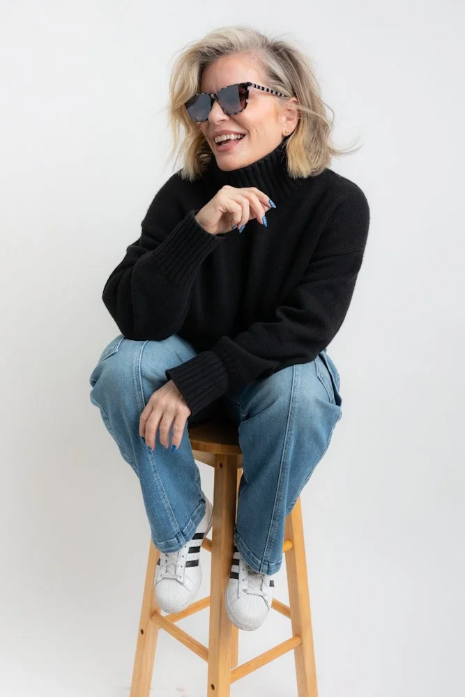 Katie Duke in the studio smiling