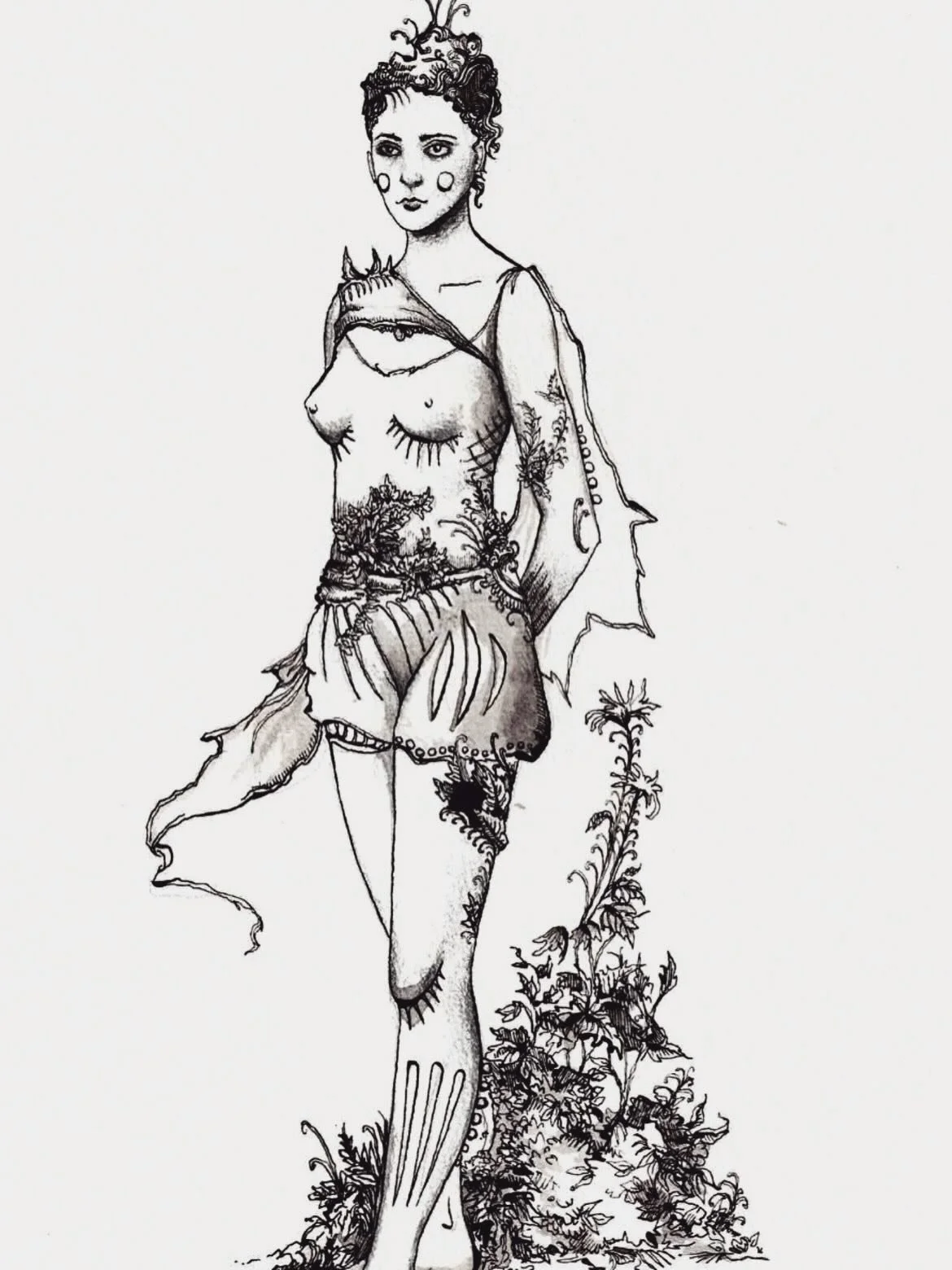 Details from a recent ink and watercolour sketch on paper 🍃